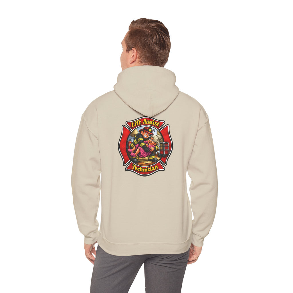 Firefighter Lift Assist Technician Hoodie – Maltese Cross Rescue Design