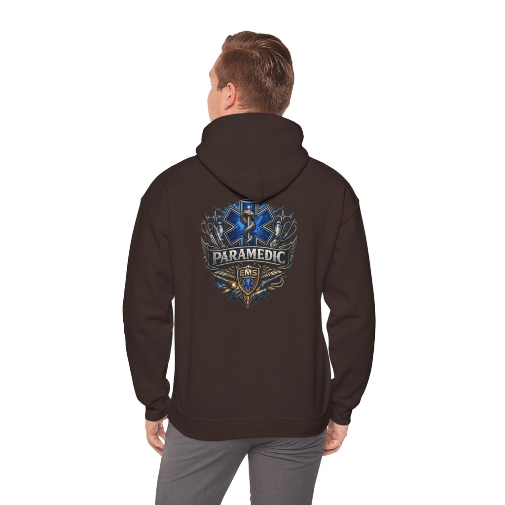 Paramedic EMS Badge Hoodie — Emergency Medical Technician Tribute Pullover