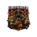 Firefighter Sticker — Fierce Firefighter Emblem Kiss-Cut Sticker (343)
