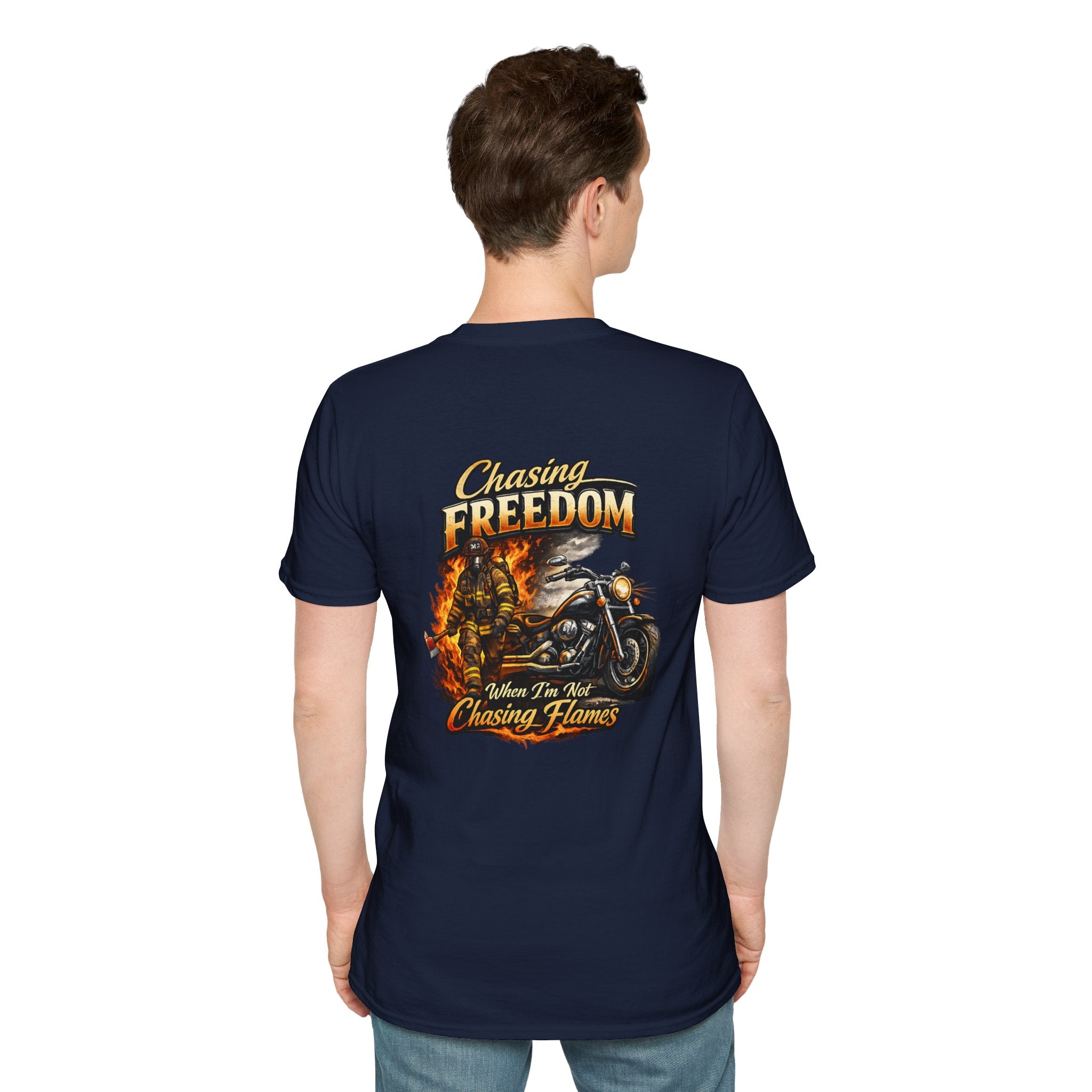 Chasing Freedom Motorcycle T-Shirt — “Chasing Flames” Biker Tee