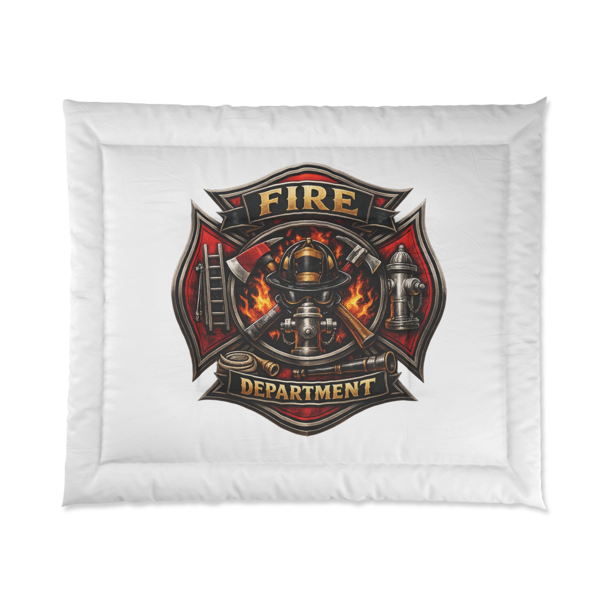 Fire Department Comforter – Maltese Cross Firefighter Emblem Bedding