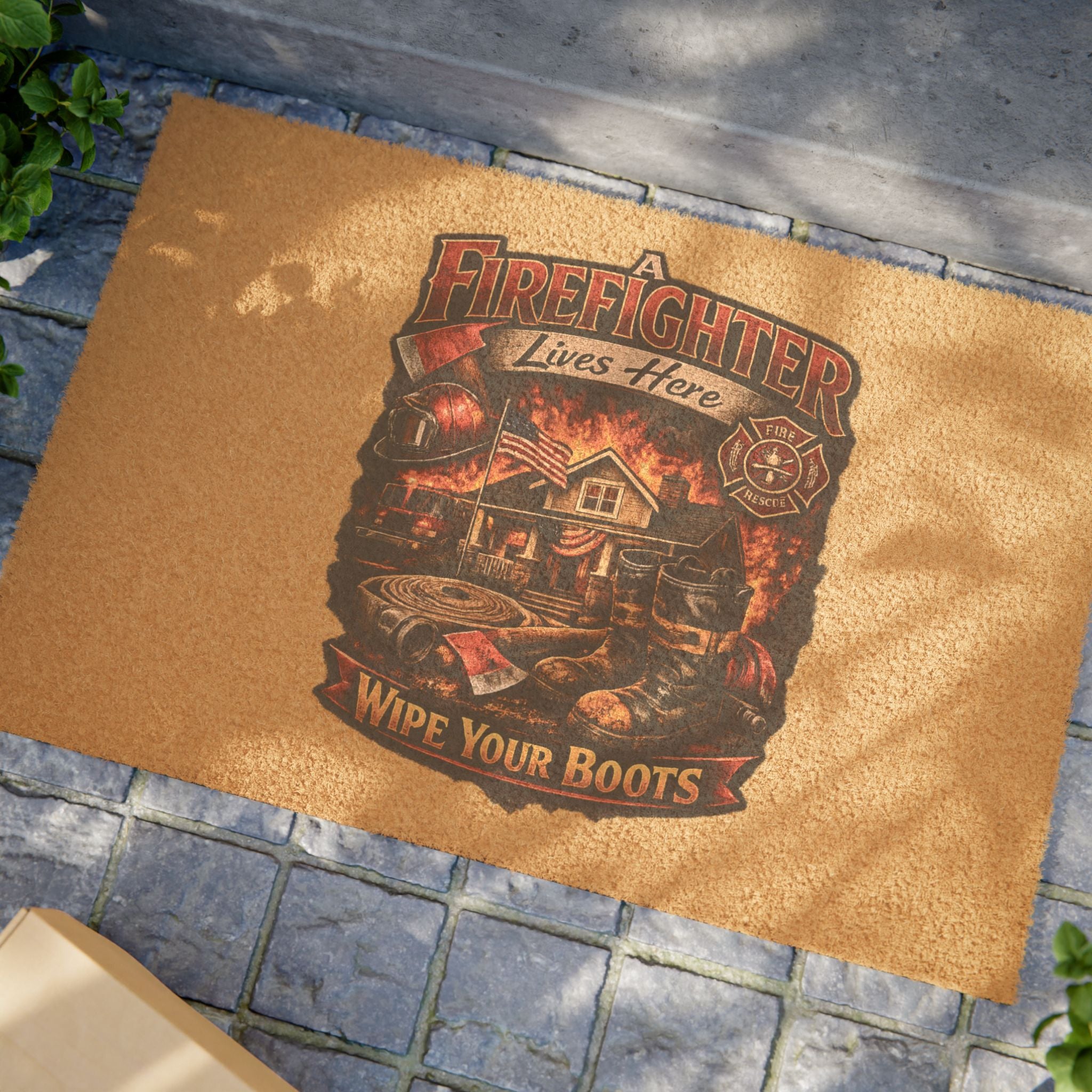 Firefighter Welcome Doormat — 'Welcome' Mat for Firefighter Home