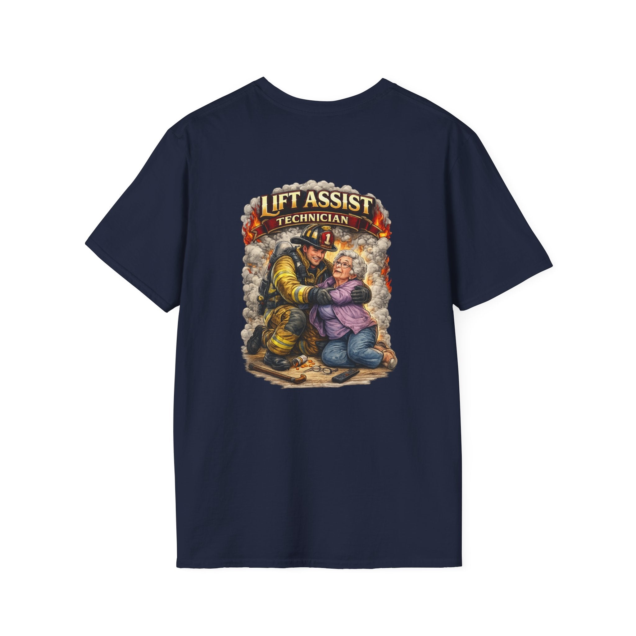 Firefighter Lift Assist Technician T‑Shirt — Rescue & Support Graphic Tee