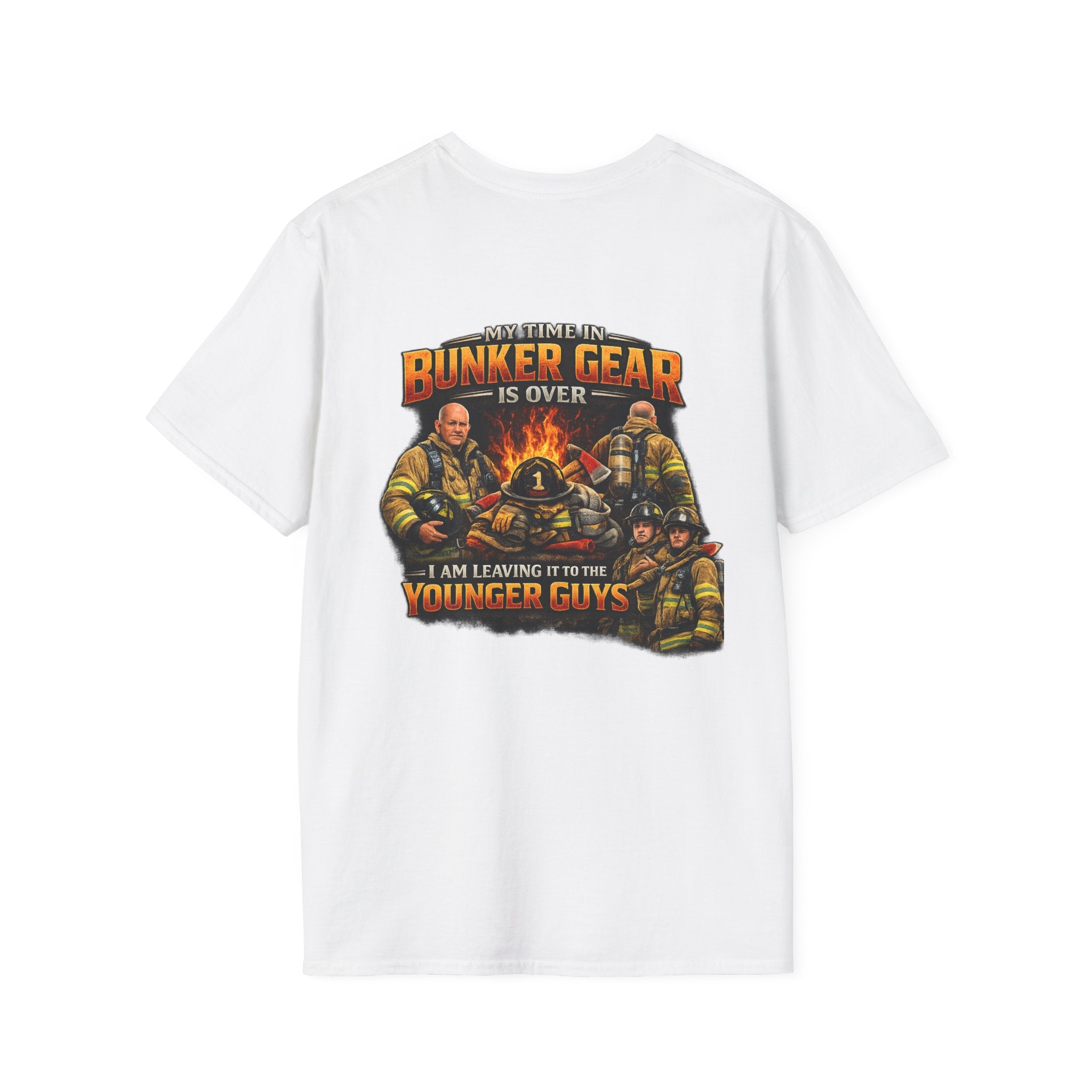 "My Time In Bunker Gear is Over"  Retired Firefighter T-Shirt