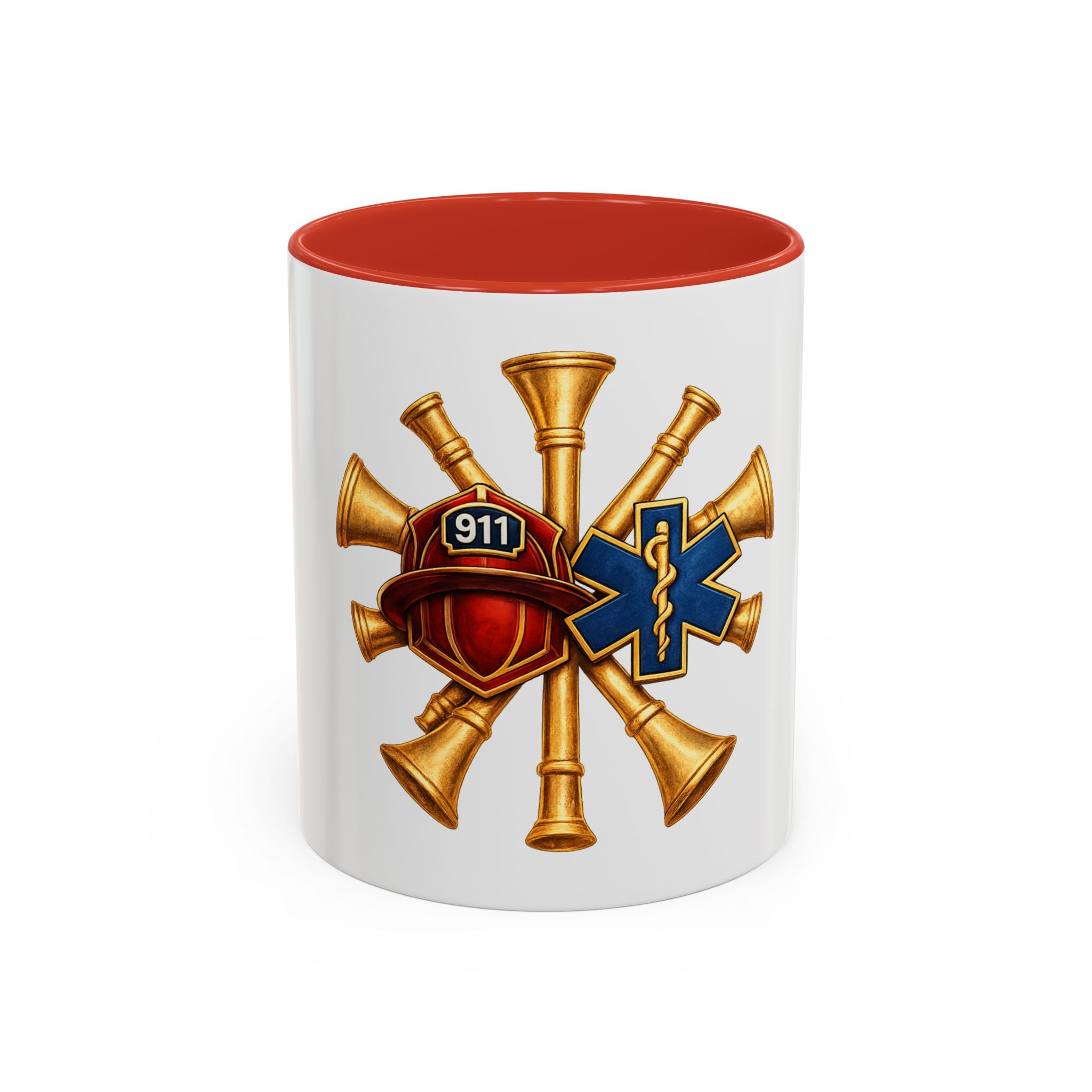 Fire Chief EMS & Firefighter Maltese Cross Coffee Mug — 911 Rescue Medical Emblem Accent Mug