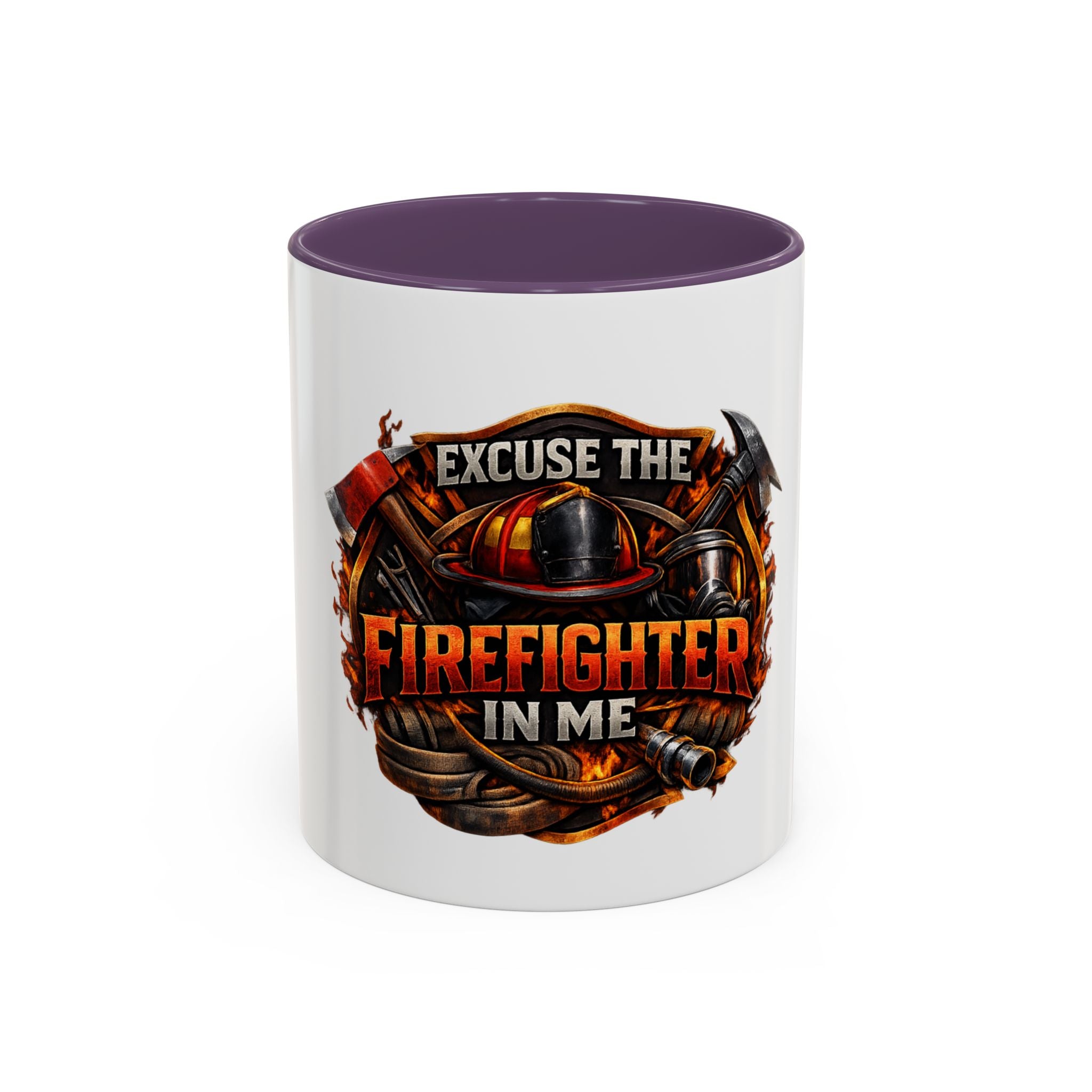 Excuse the Firefighter in Me Accent Coffee Mug