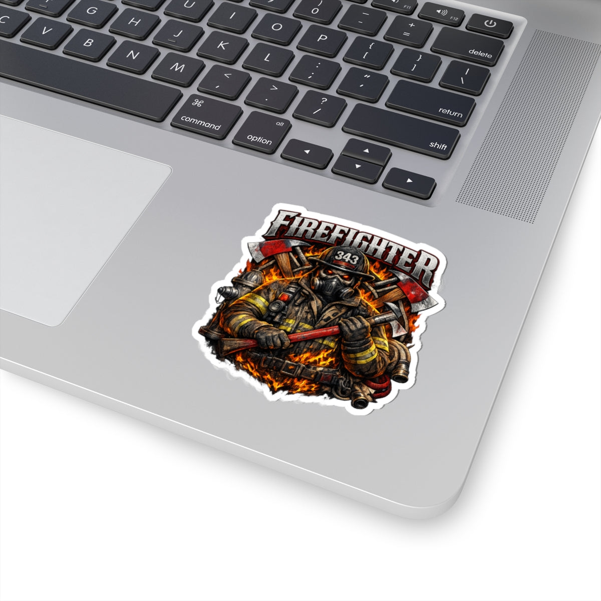 Firefighter Sticker — Fierce Firefighter Emblem Kiss-Cut Sticker (343)
