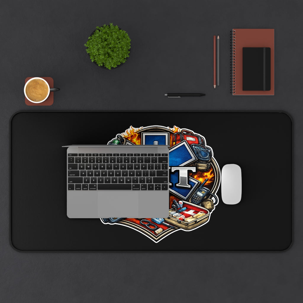 EMT Medic Desk Mat — Emergency Medical Technician Logo Mouse Pad