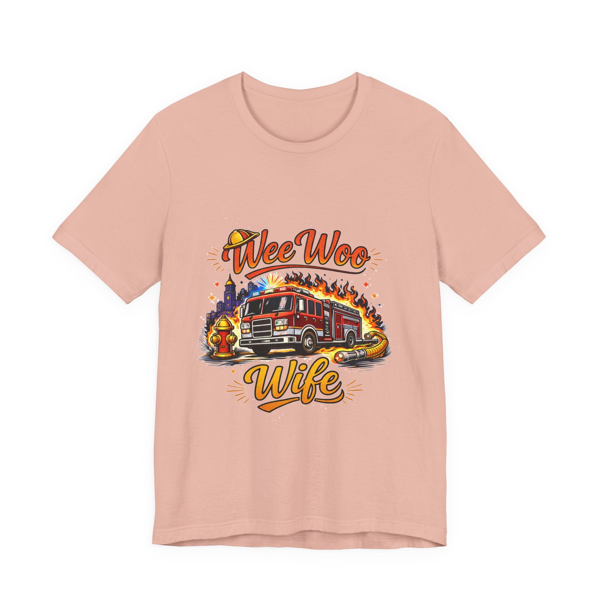 Firefighter Wife T-Shirt – "Wee Woo Wife" Fire Truck Graphic Tee