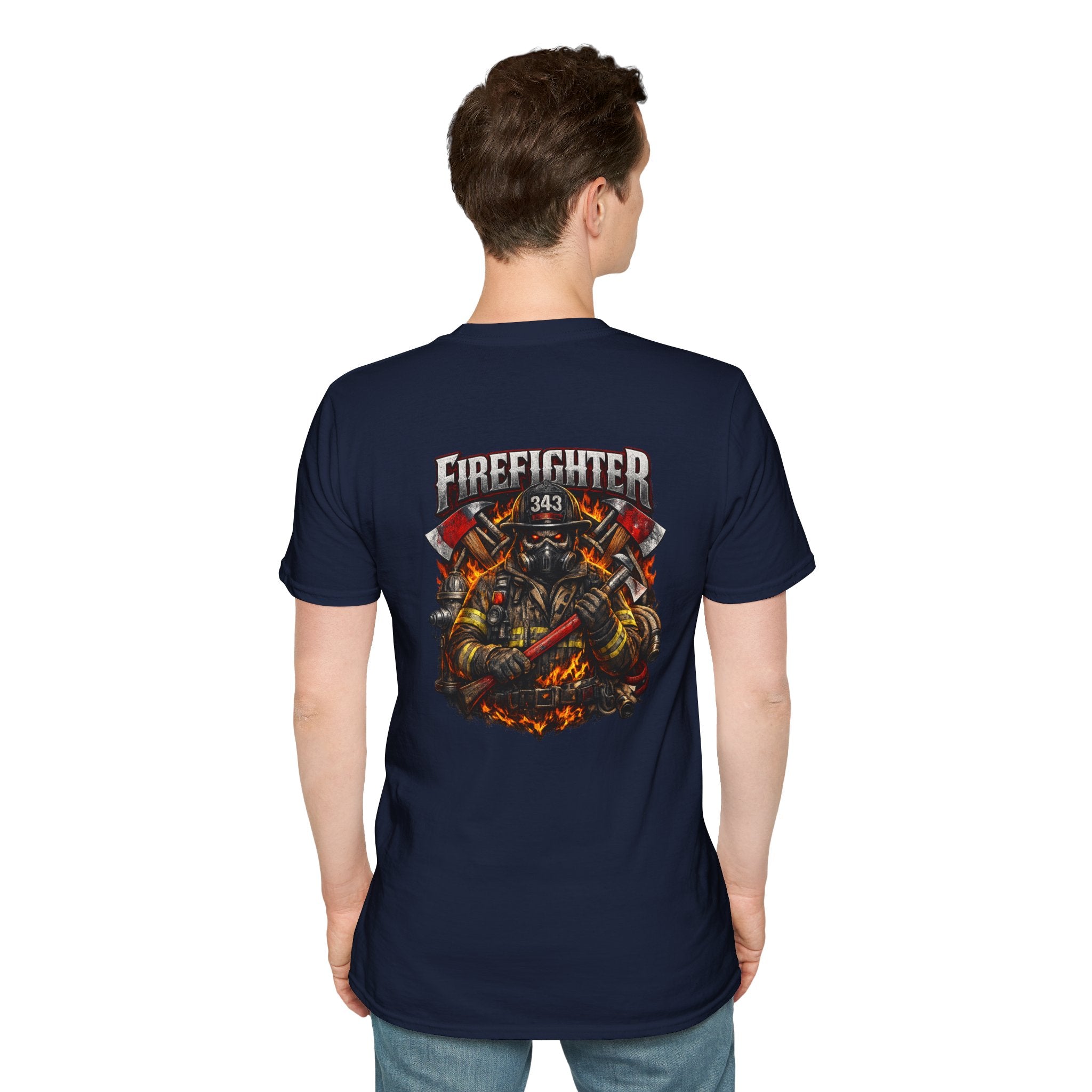 Firefighter Graphic T-Shirt — Brave Firefighter Design (343)