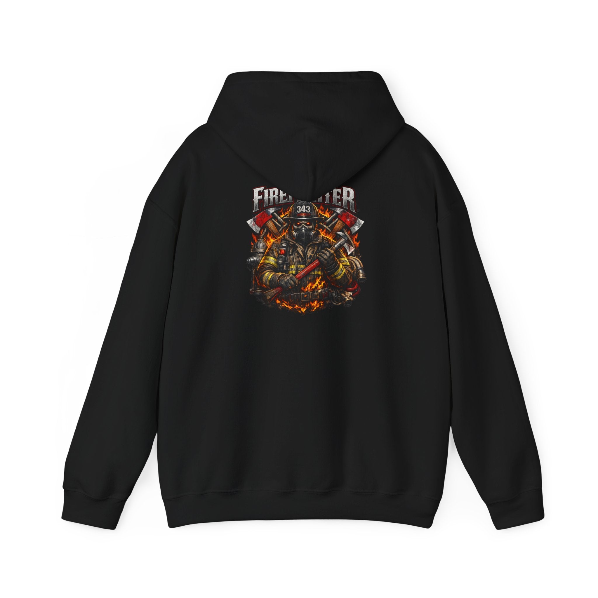 Firefighter Axe Shield Hoodie — Vintage Firefighter Engine Pullover