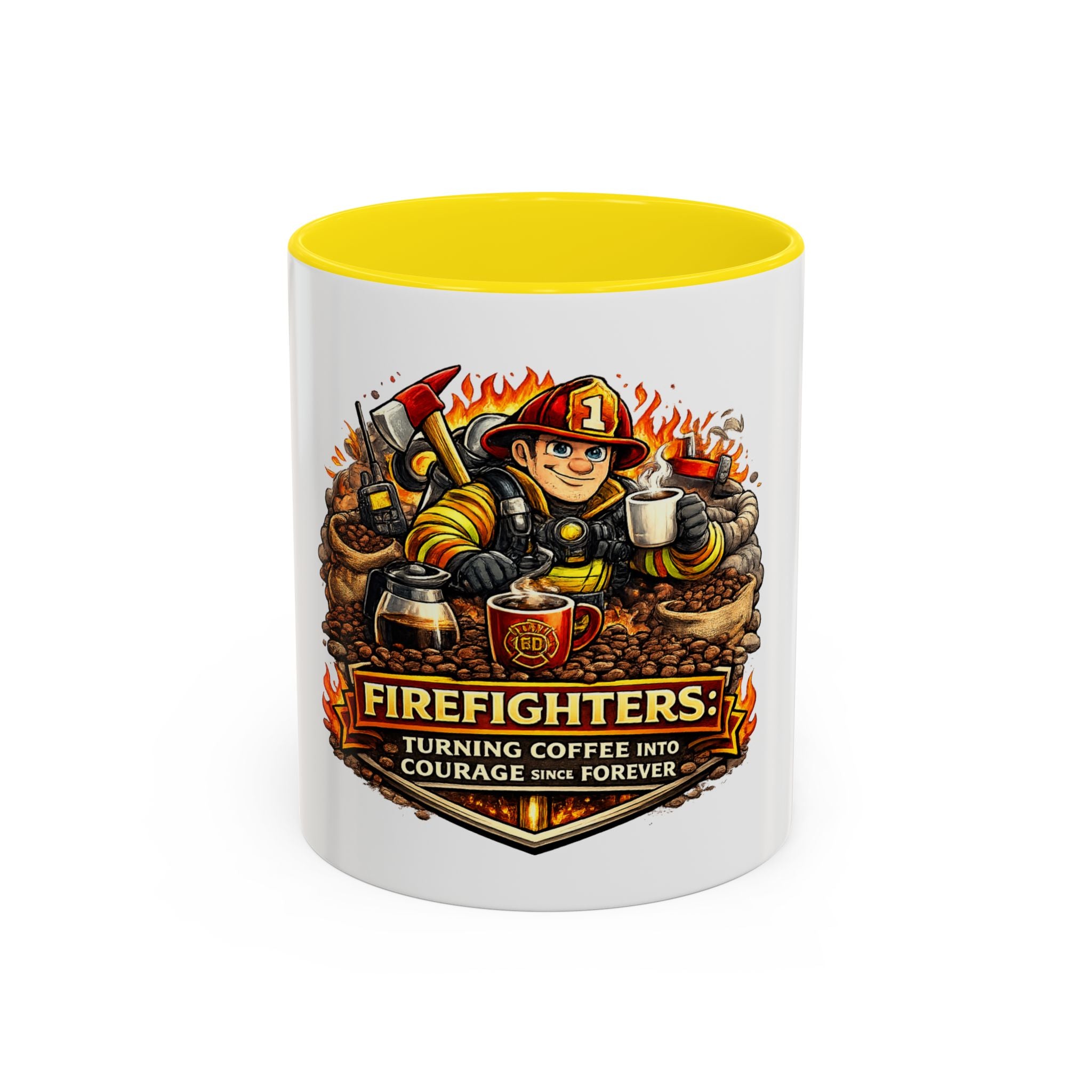 Firefighters Coffee Mug — "Turning Coffee Into Courage Since Forever" (11/15oz)