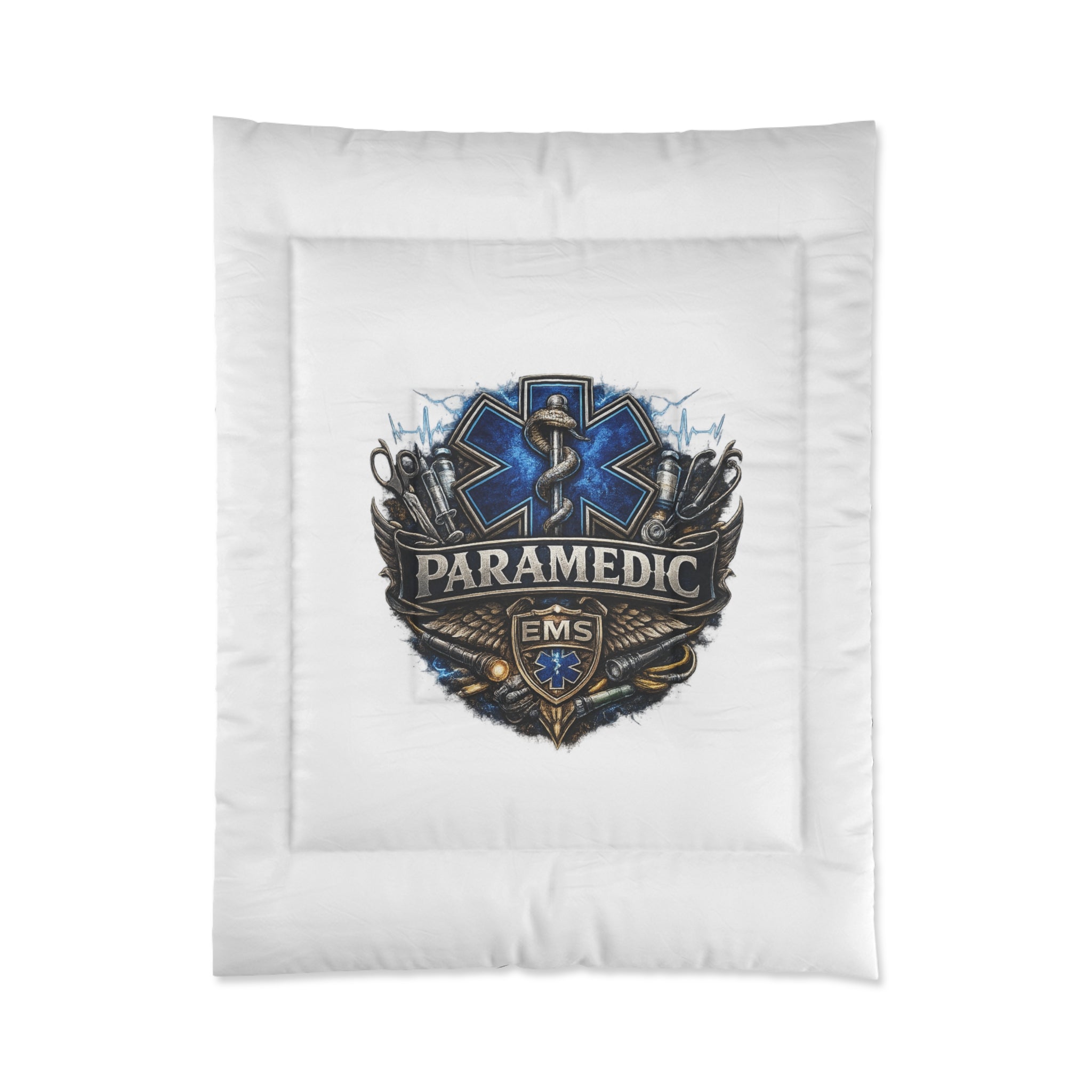 Paramedic EMS Comforter - Star of Life Badge Bedding for EMTs & First Responders