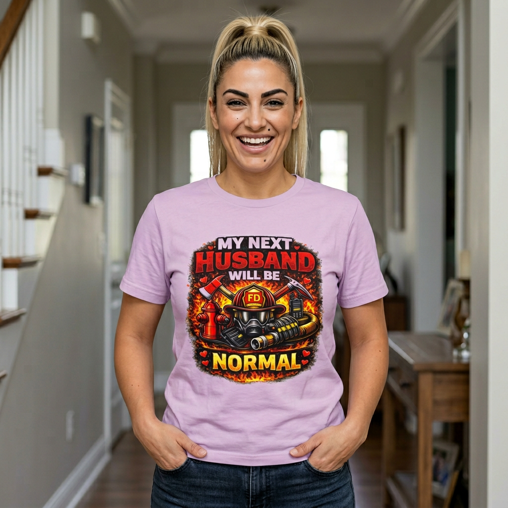 My Next Husband Will Be Normal Firefighter T-Shirt