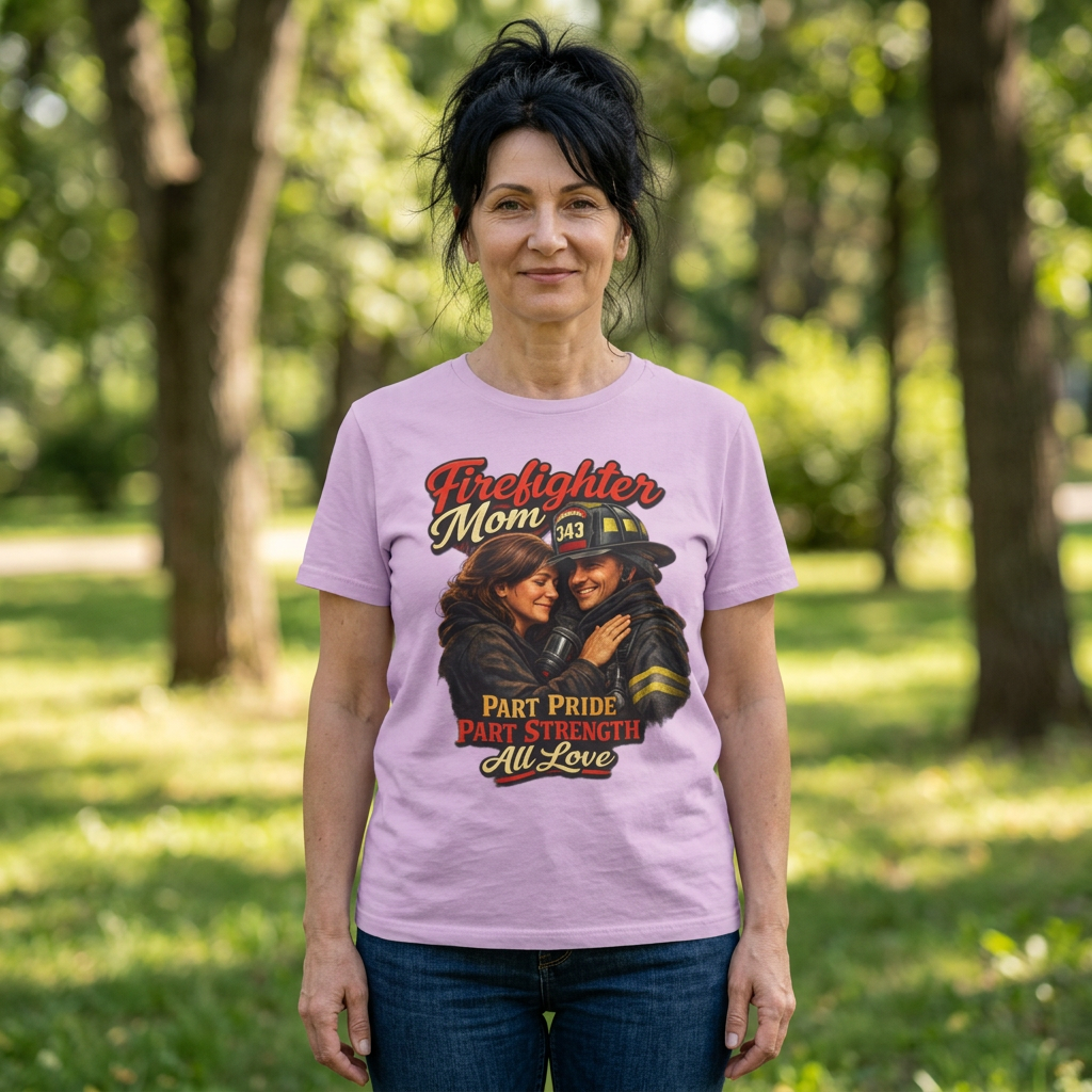 Firefighter Mom T-Shirt – "Part Pride, Part Strength, All Love" Support Tee