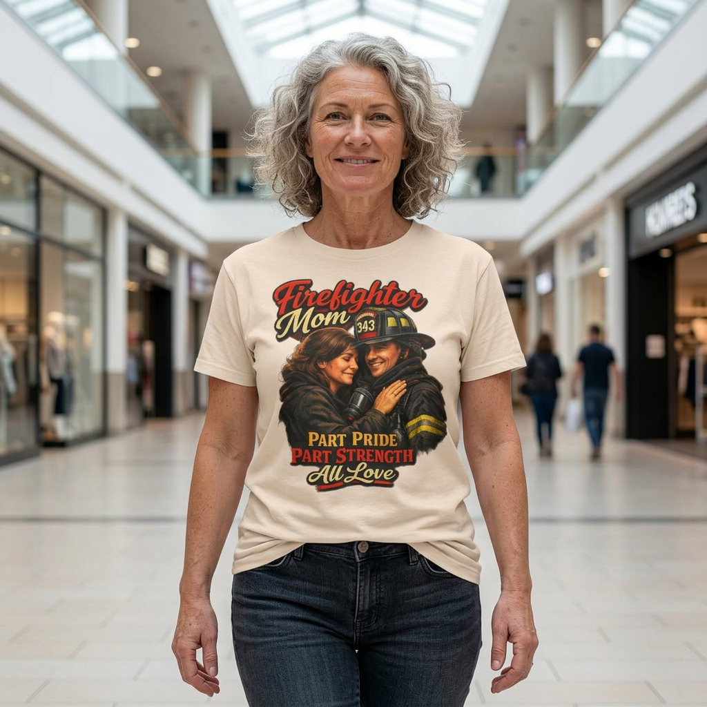 Firefighter Mom T-Shirt – "Part Pride, Part Strength, All Love" Graphic Tee
