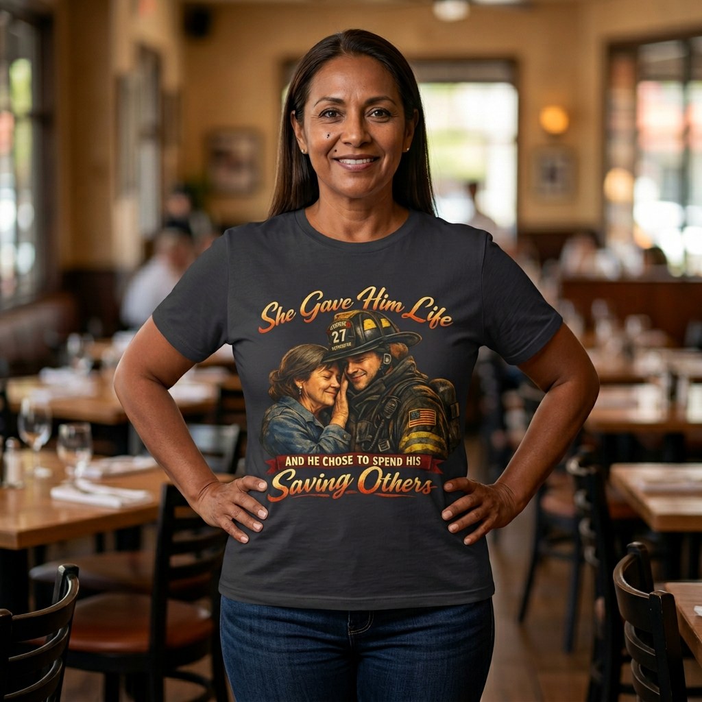 "She Gave Him Life and He Chose to Spend His Saving Others"  Mother's Day Shirt