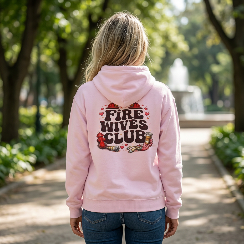 Hoodie — "Fire Wives Club" Graphic Pullover