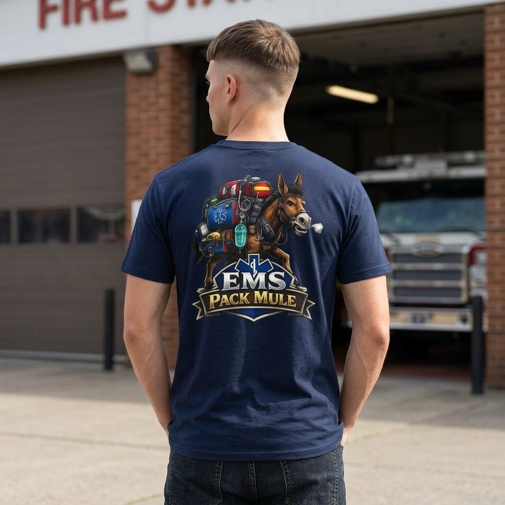EMS Pack Mule EMS & Firefighter Humor T-Shirt