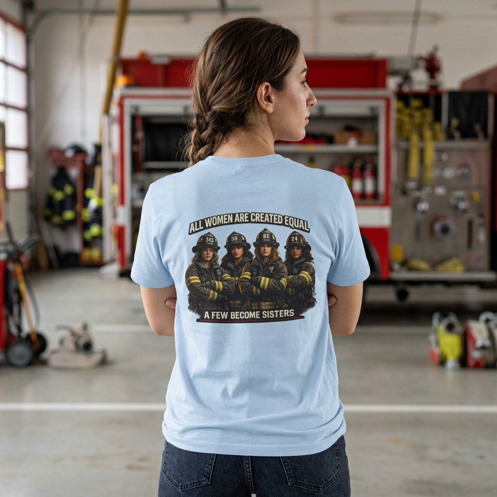 Firefighter Sisterhood T-Shirt — "All Women Are Created Equal, A Few Become Sisters"