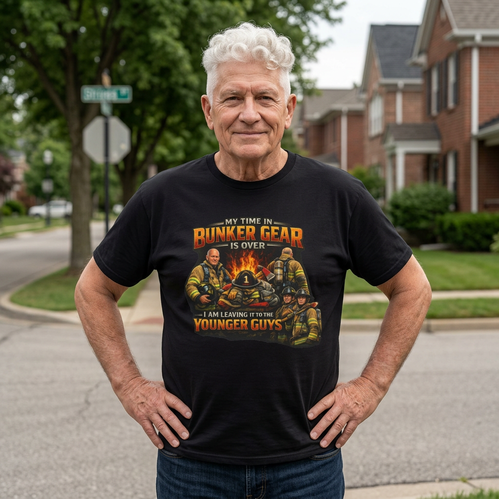 Firefighter T-Shirt — "My Time In The Bunker Gear Is Over, I’m Leaving It To The Younger Guys"