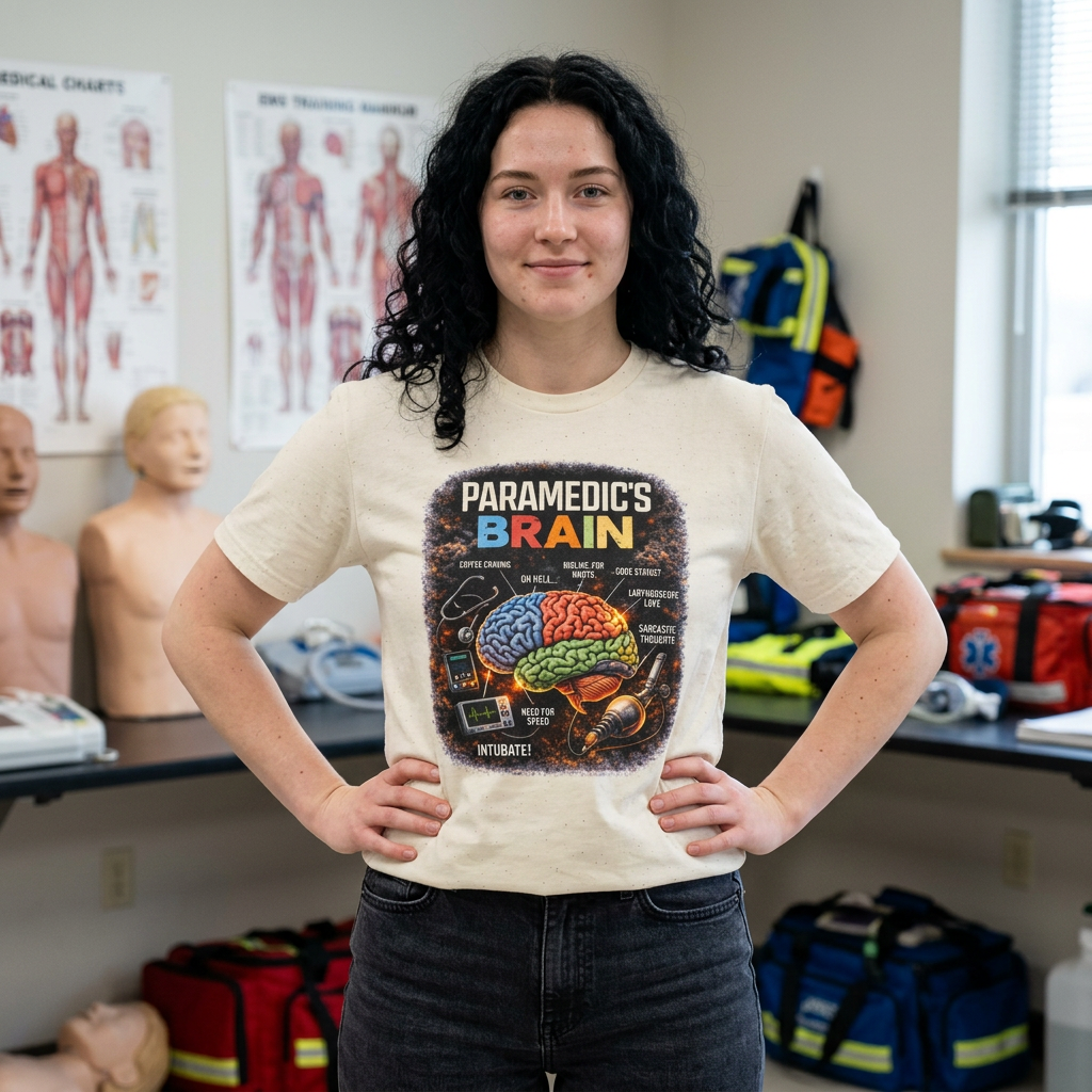 Paramedic’s Brain T-Shirt - Emergency Medical Tech Anatomy Graphic Tee