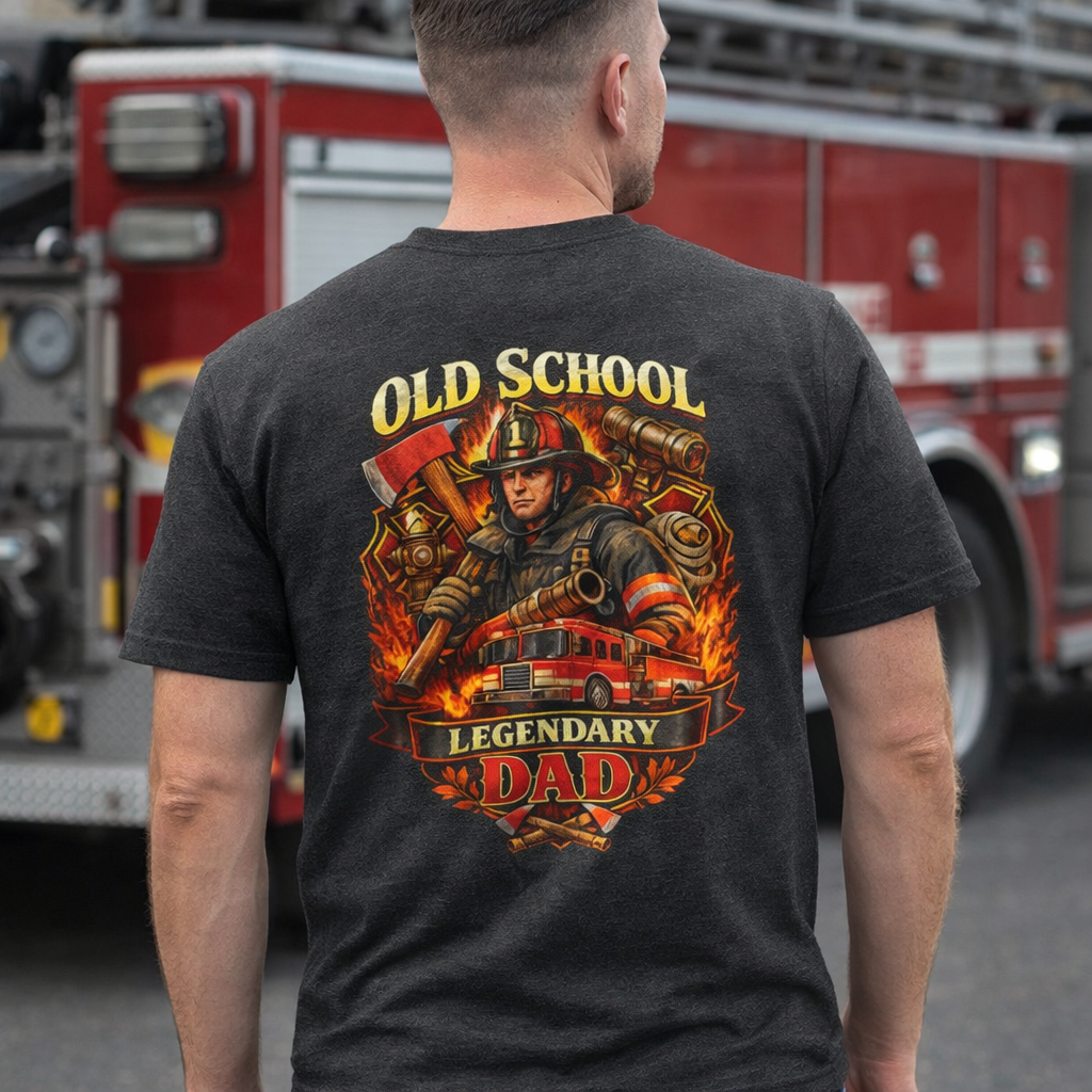 Old School Legendary Dad T‑Shirt — Vintage Firefighter Dad Graphic Tee