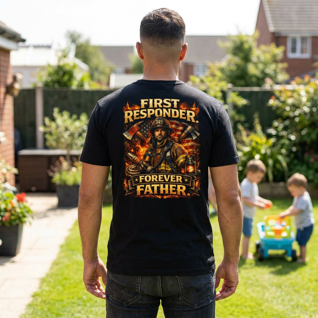 First Responder Forever Father T-Shirt — Firefighter Tribute Tee