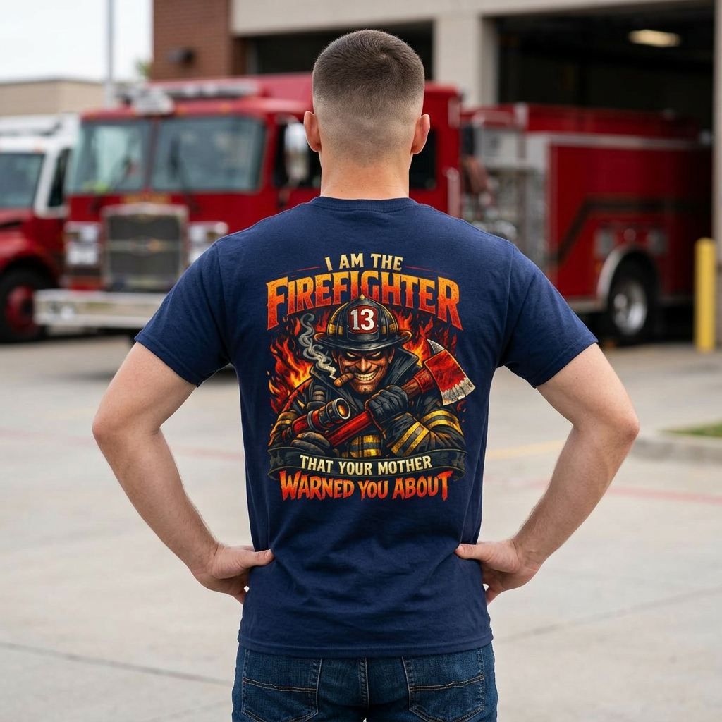 "I Am The Firefighter That Your Mother Warned You About" Firefighter T-Shirt