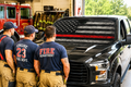 Thin Red Line American Flag Car Sunshade — Windshield Shade for Firefighters & First Responders
