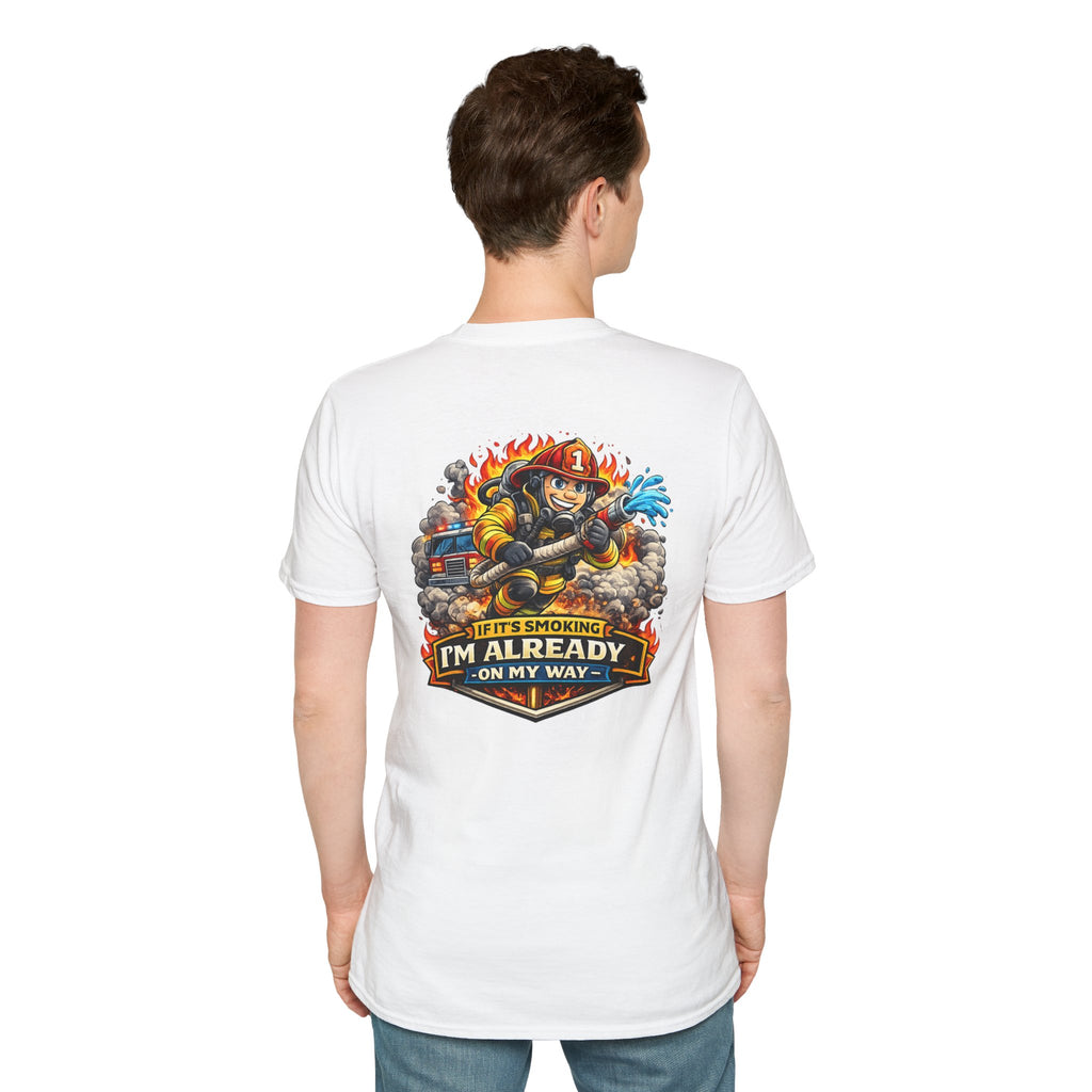 Firefighter T-Shirt – “If I’m Not Smoking I’m Already On My Way” Graphic Tee