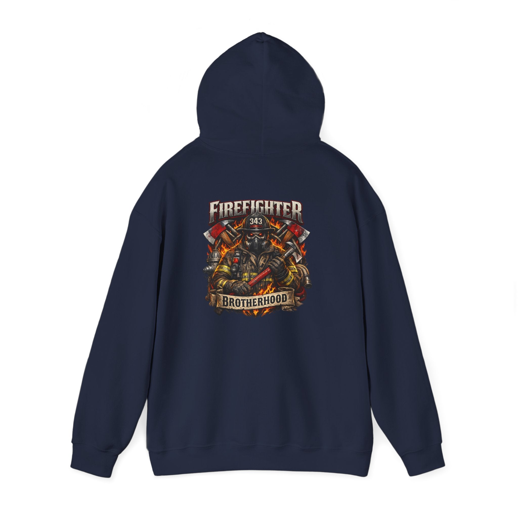 Firefighter Brotherhood Hoodie – Courage Skull Fire Axe Back Print