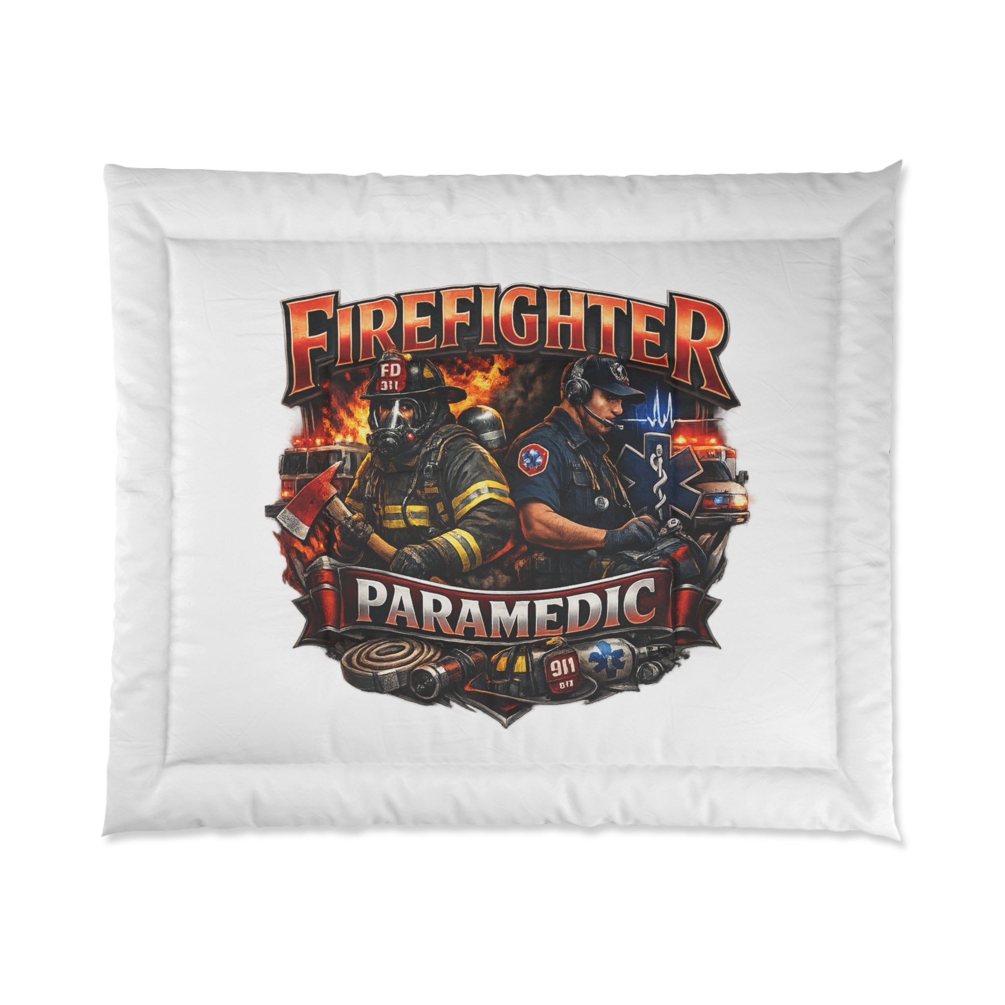 Firefighter Paramedic Comforter – Tribute Bedding for EMTs & Firefighters
