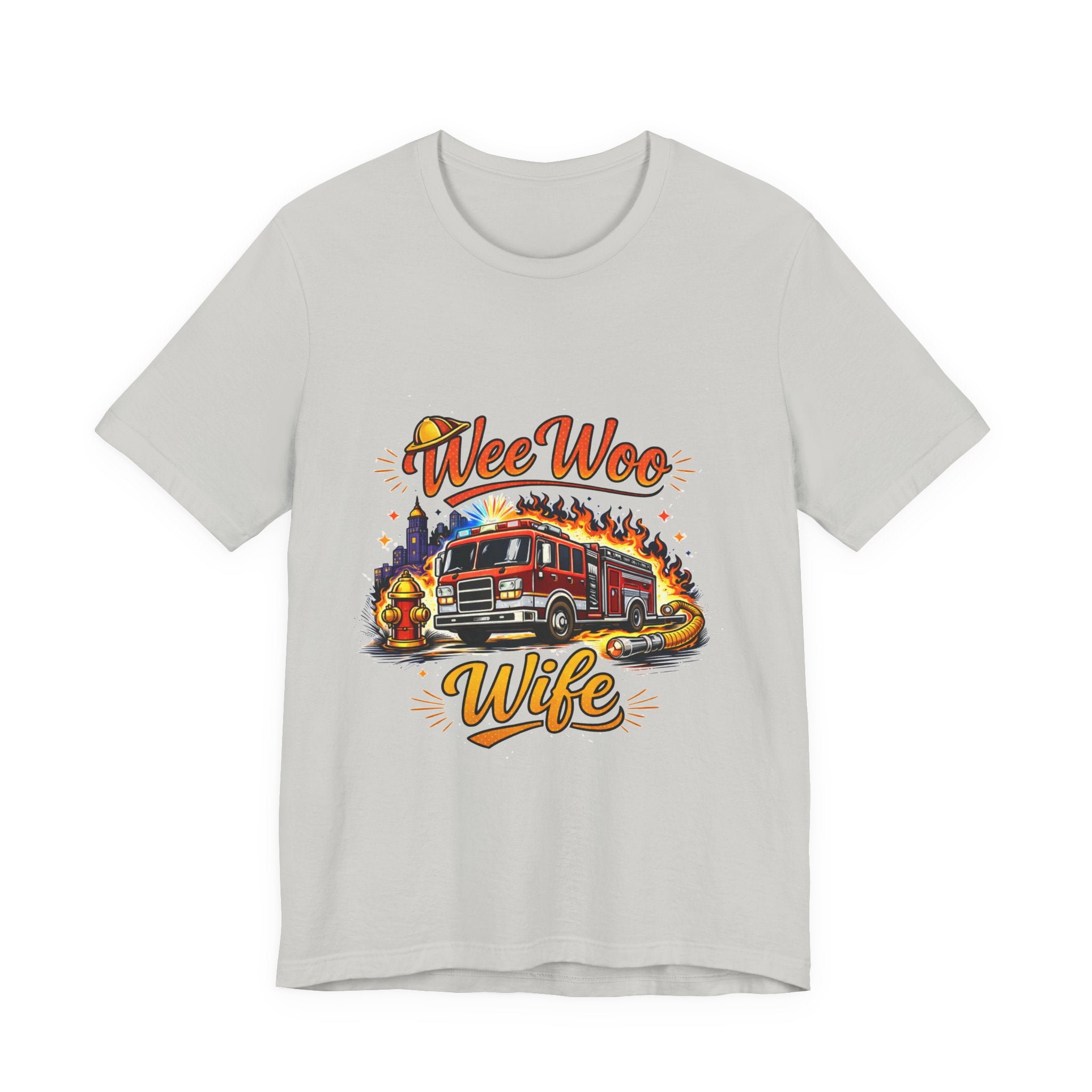 Firefighter Wife T-Shirt – "Wee Woo Wife" Fire Truck Graphic Tee