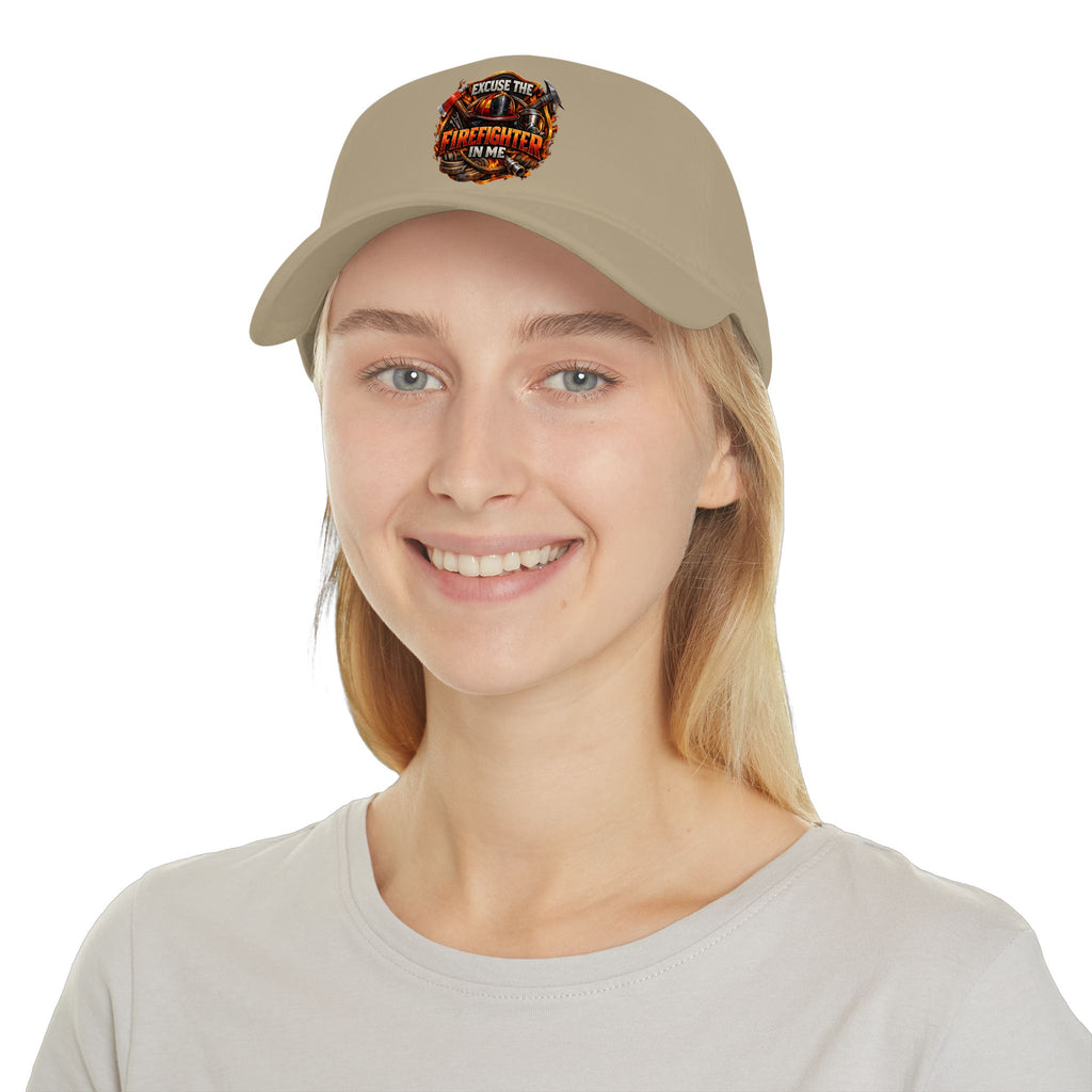 Firefighter Hat - "Excuse the Firefighter in Me" Low Profile Baseball Cap