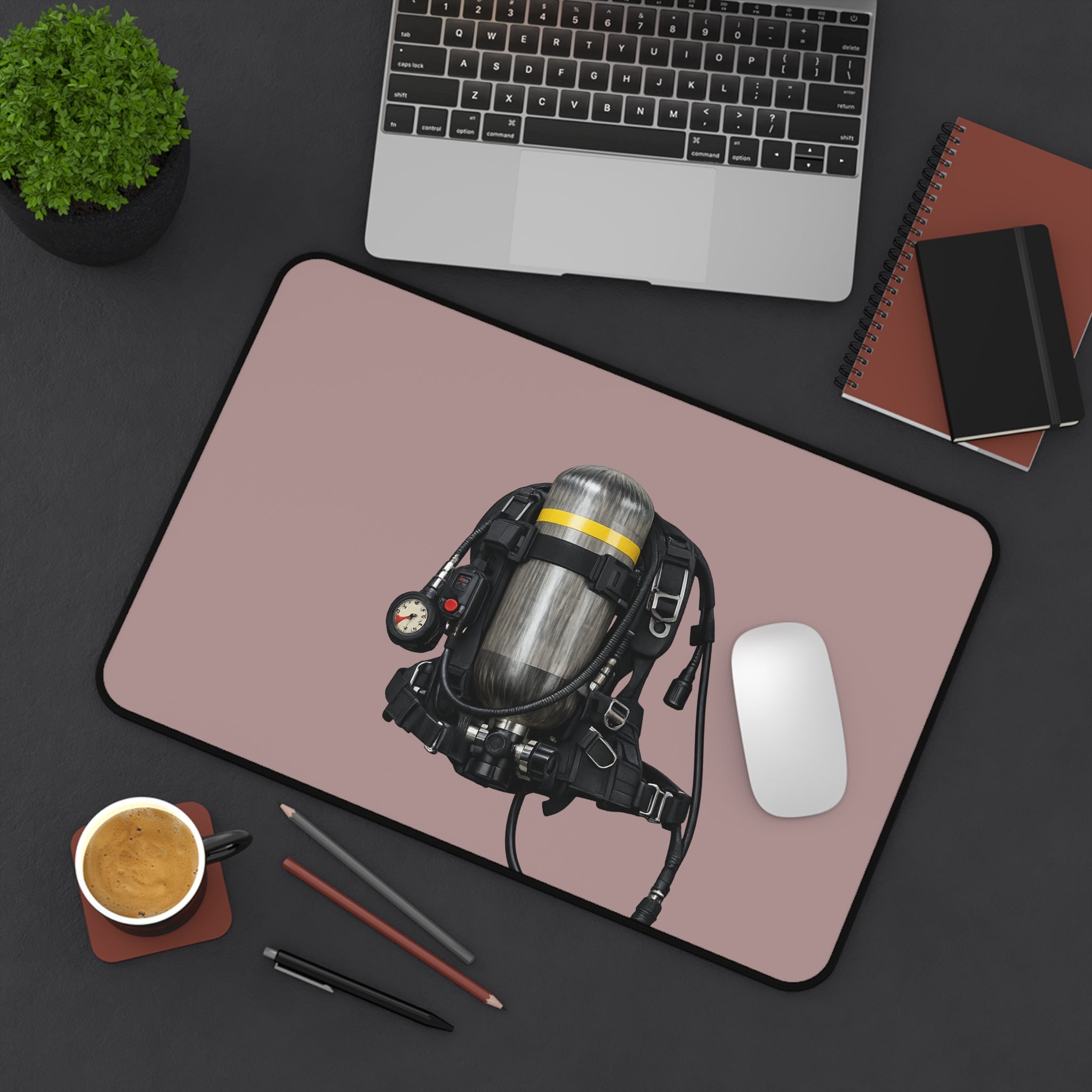 Diving Rebreather Desk Mat — Scuba Gear Mouse Pad for Divers & Marine Enthusiasts