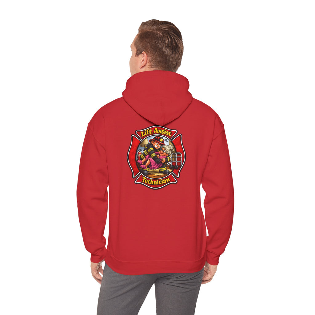 Firefighter Lift Assist Technician Hoodie – Maltese Cross Rescue Design