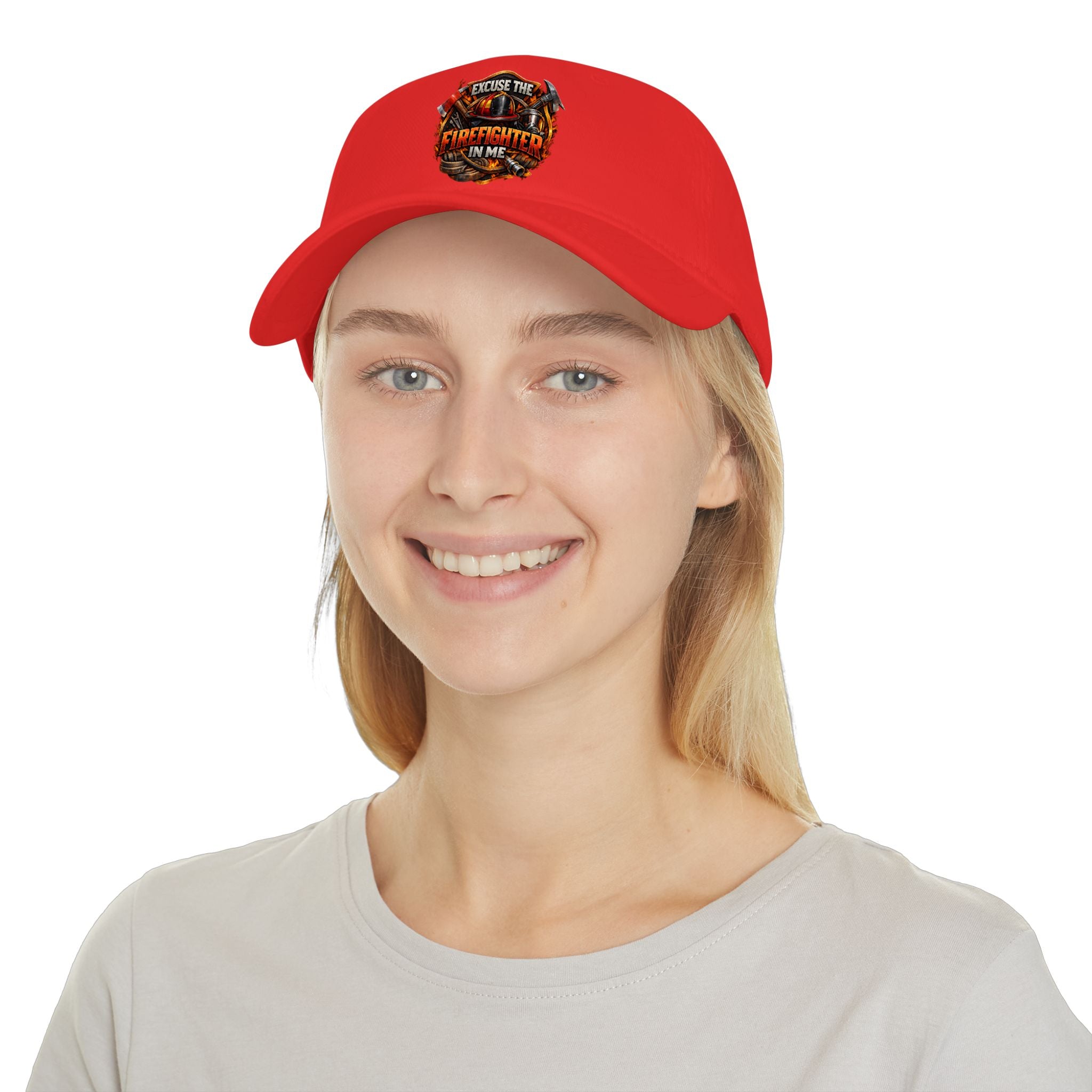 Firefighter Hat - "Excuse the Firefighter in Me" Low Profile Baseball Cap