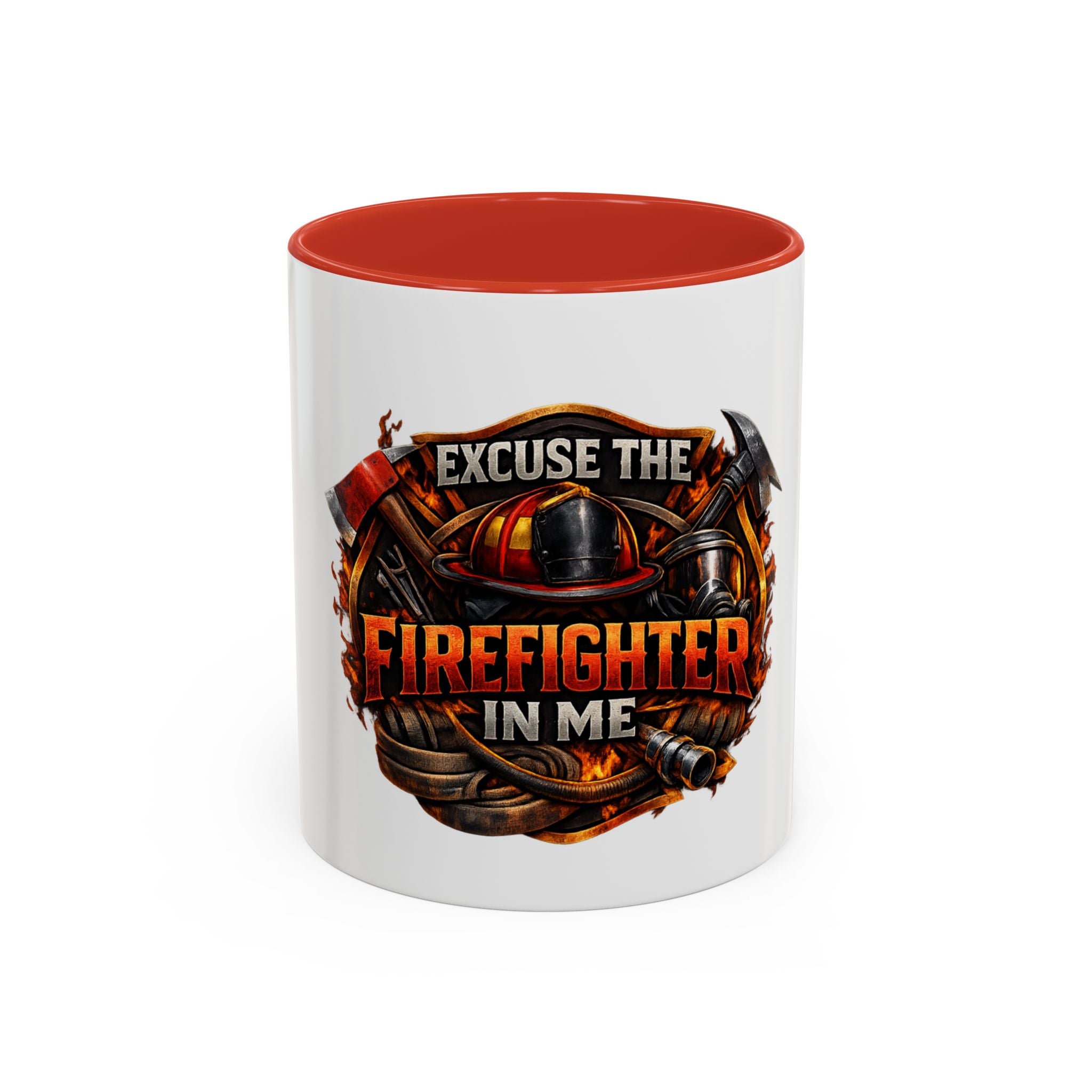 Excuse the Firefighter in Me Accent Coffee Mug