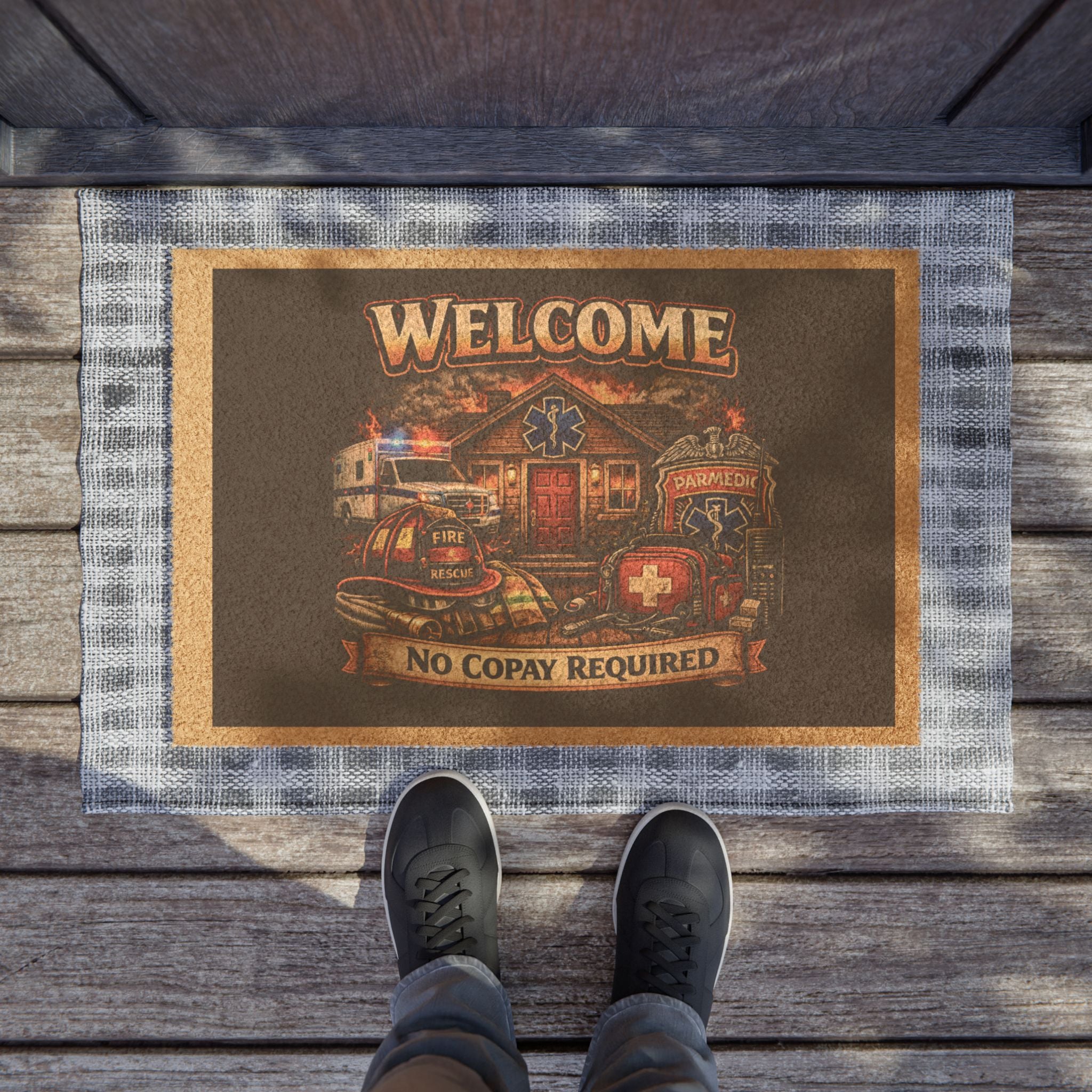 Welcome No Copay Required Paramedic Doormat