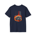 Firefighter T-Shirt with American Flag and Fire Truck