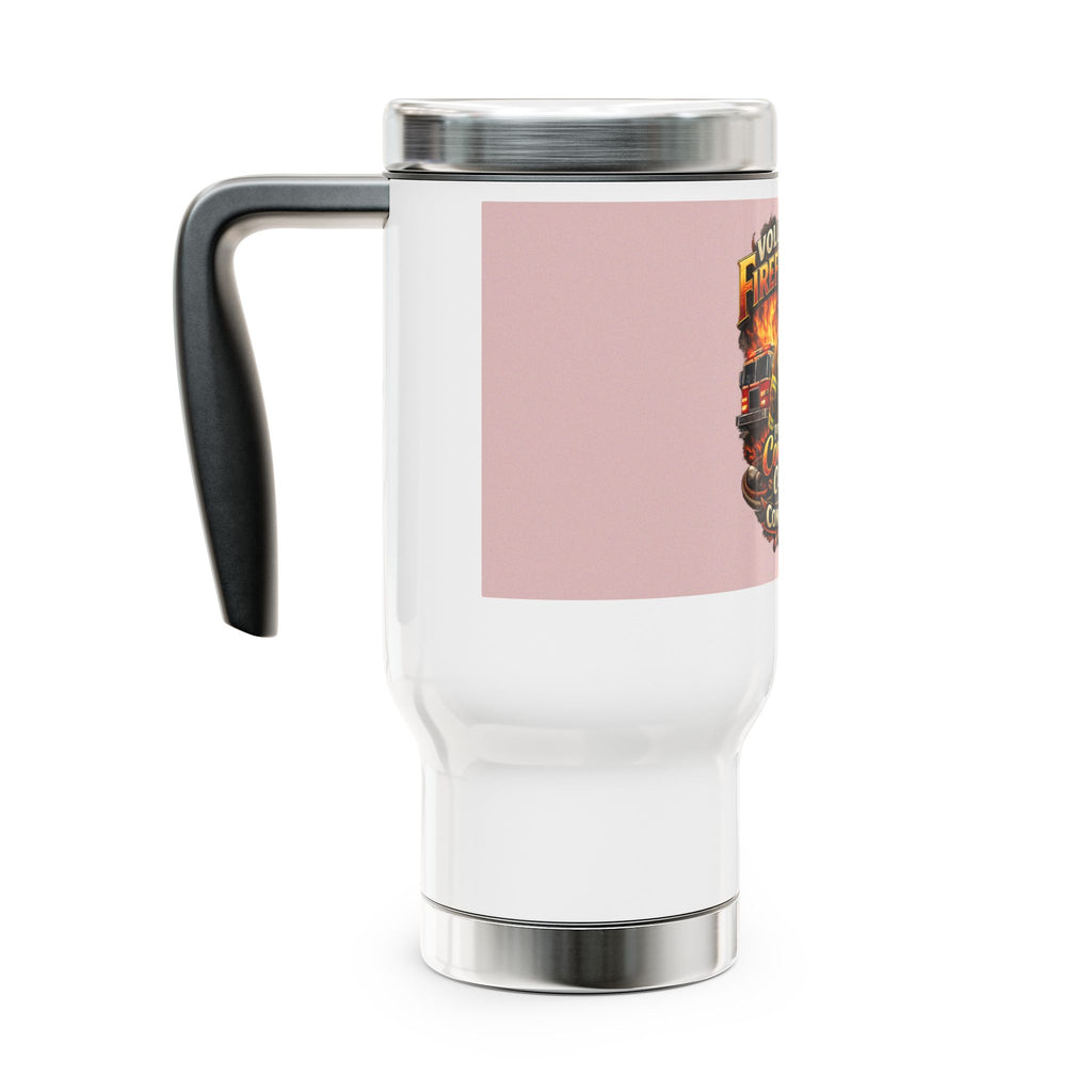 Volunteer Firefighter Travel Mug - "Powered by Courage, Coffee & Community" 14oz Stainless Steel