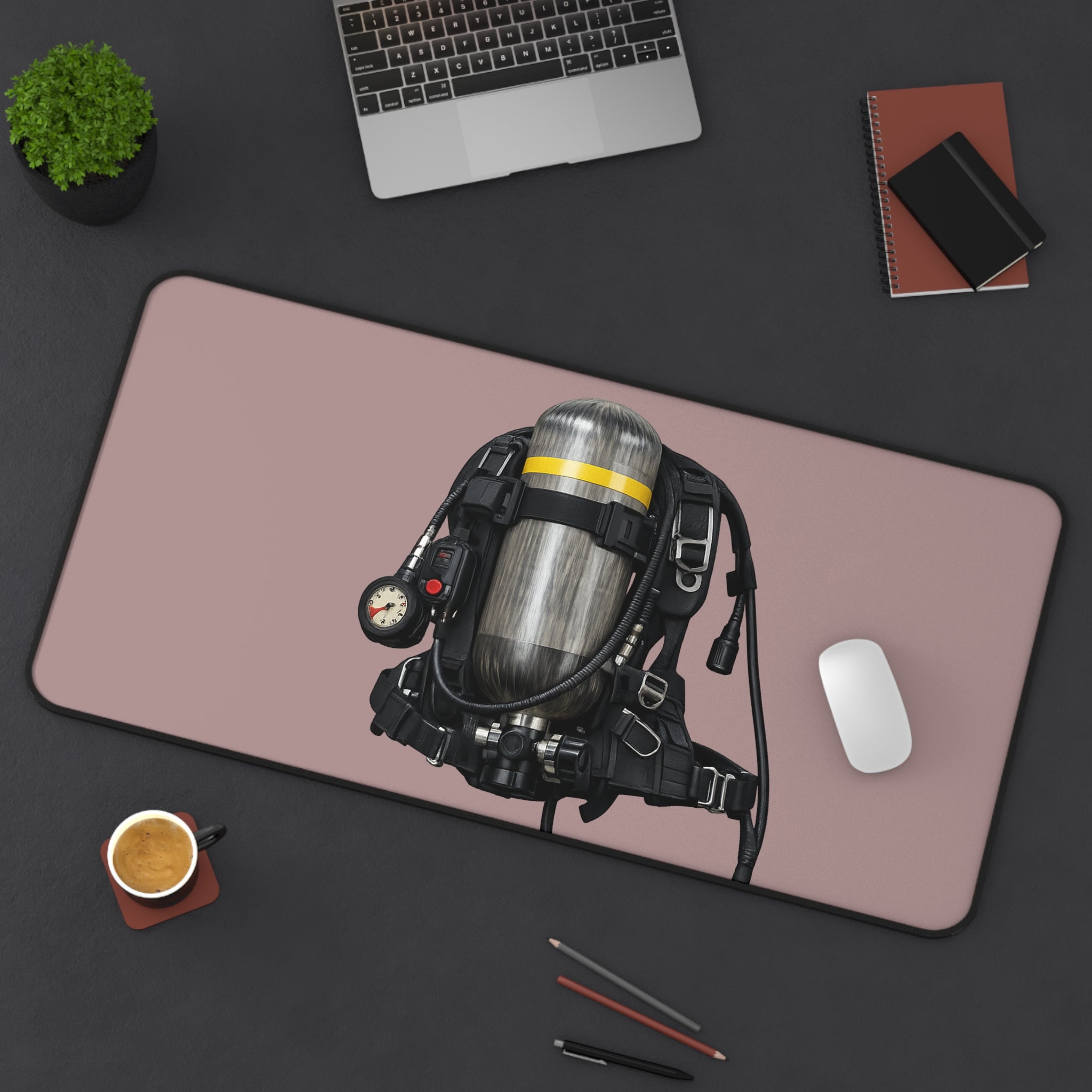 Diving Rebreather Desk Mat — Scuba Gear Mouse Pad for Divers & Marine Enthusiasts