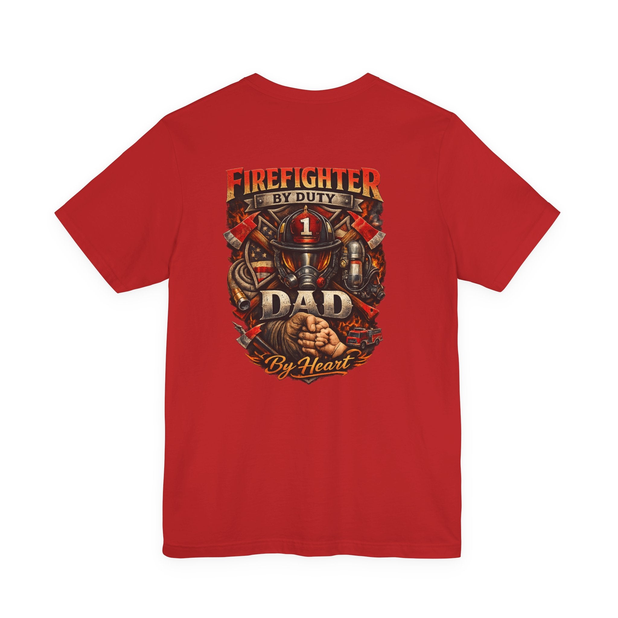 Firefighter Dad T‑Shirt — "Firefighter By Duty, Dad By Heart" Graphic Tee