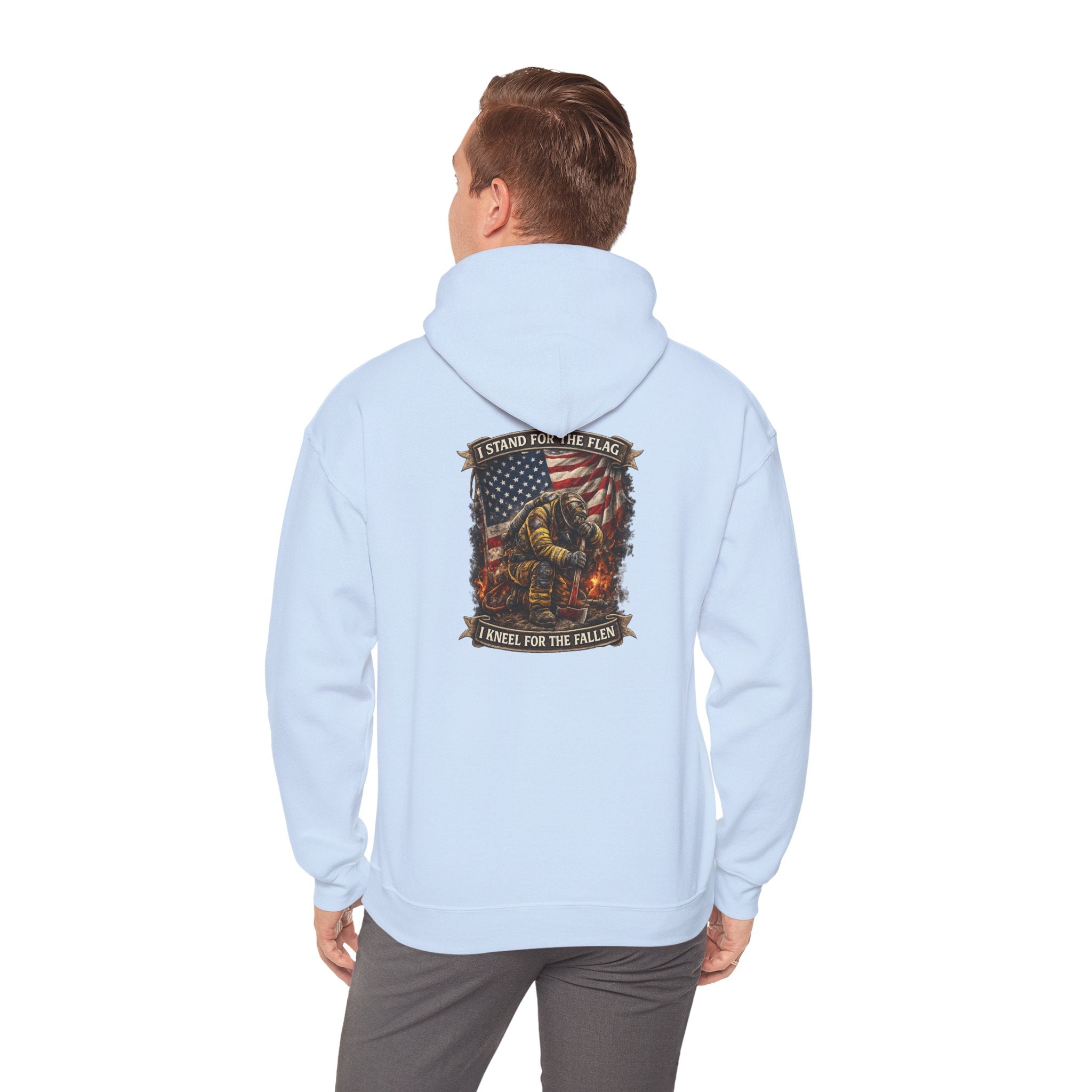 Patriotic Fallen Soldier Hoodie – I Stand & Kneel For The Fallen Memorial Hoodie