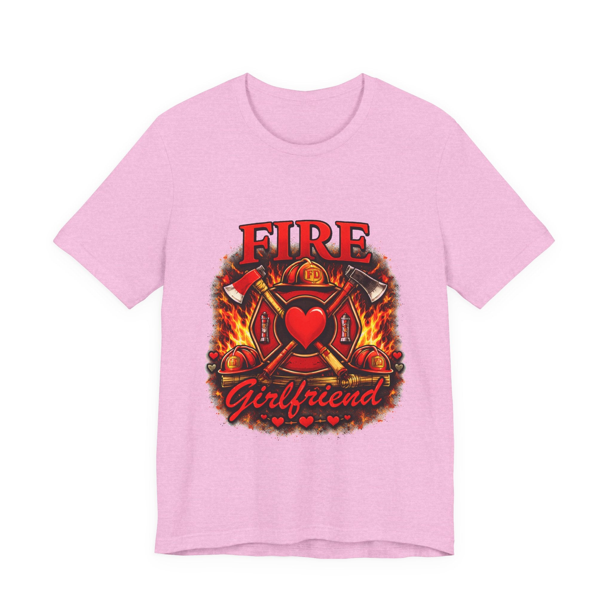 Firefighter Girlfriend T-Shirt — Fire Department Heart Logo Tee