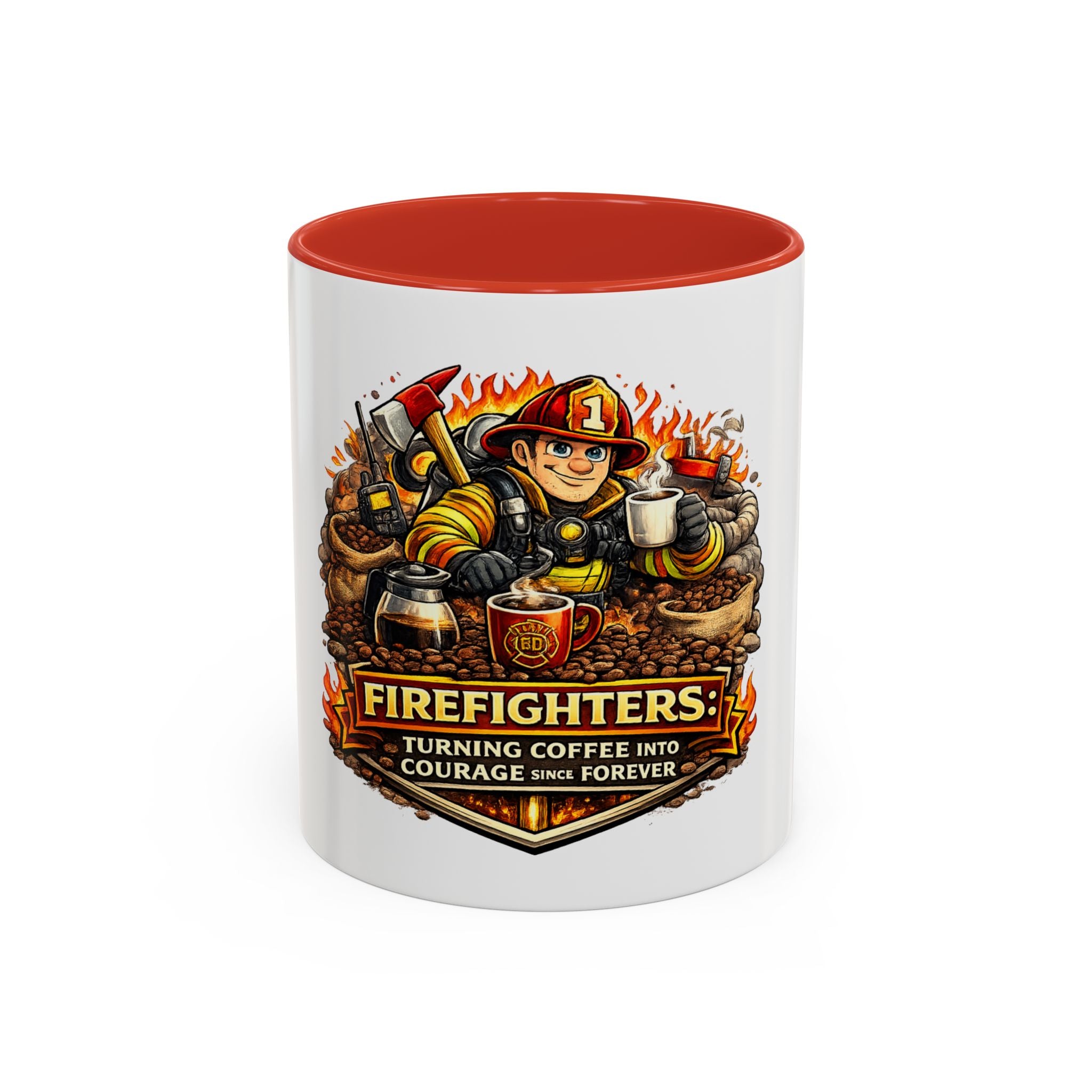 Firefighters Coffee Mug — "Turning Coffee Into Courage Since Forever" (11/15oz)
