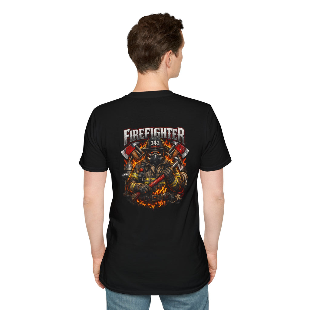 Firefighter Graphic T-Shirt — Brave Firefighter Design (343)
