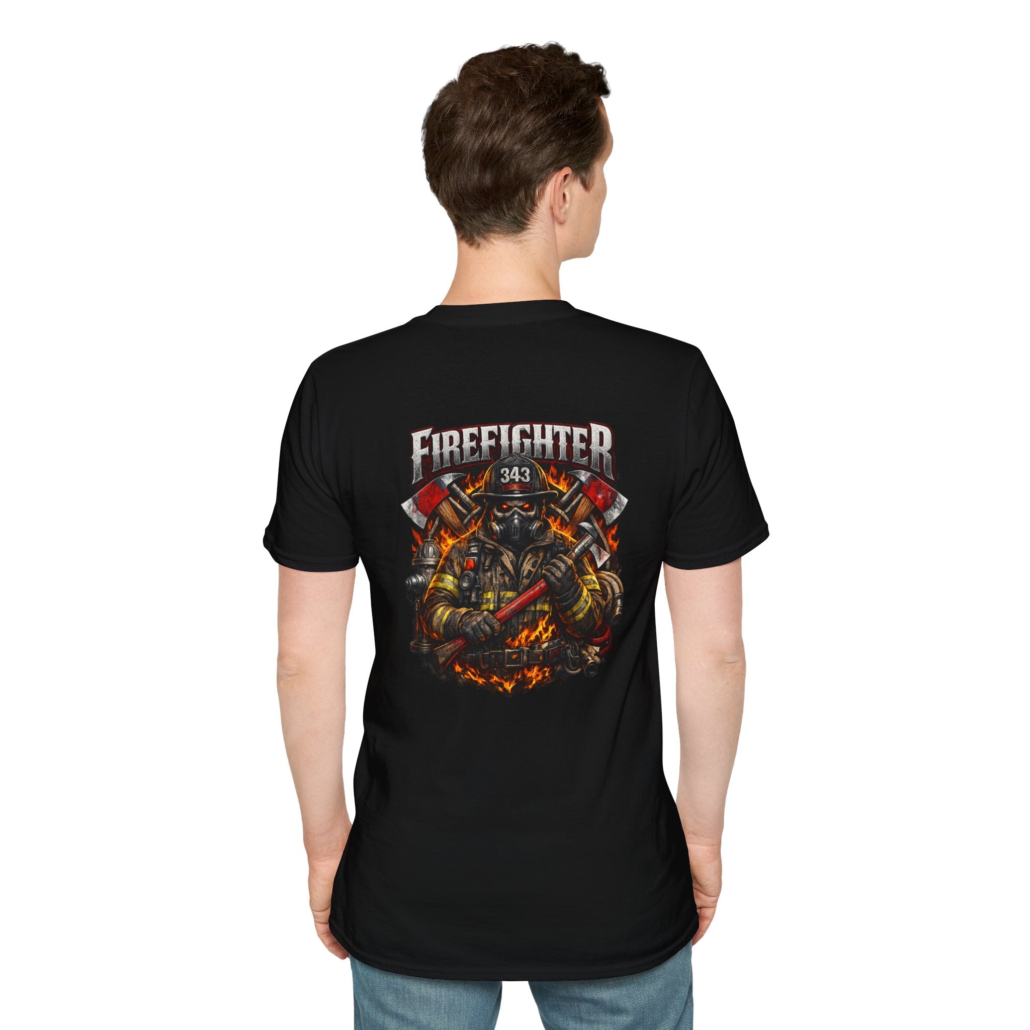 Firefighter Graphic T-Shirt — Brave Firefighter Design (343)