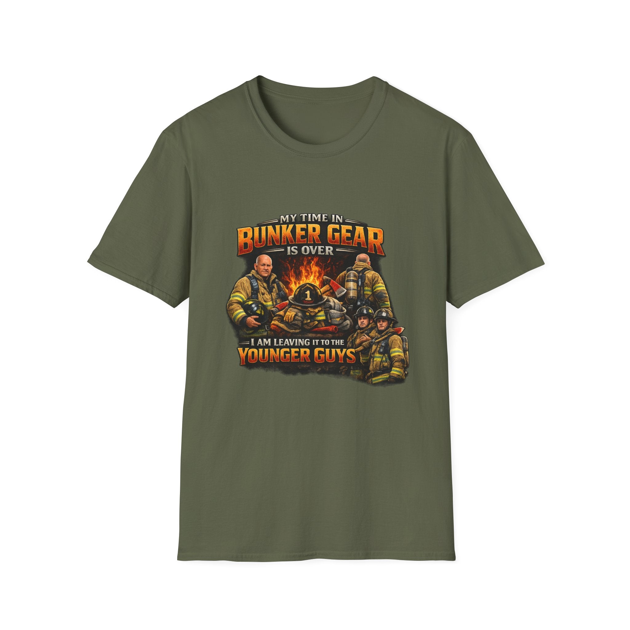 Firefighter T-Shirt — "My Time In The Bunker Gear Is Over, I’m Leaving It To The Younger Guys"
